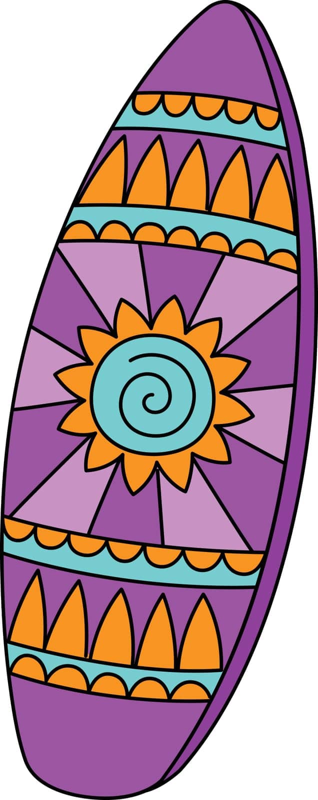 This cartoon clipart shows a Surfboard Summer illustration.