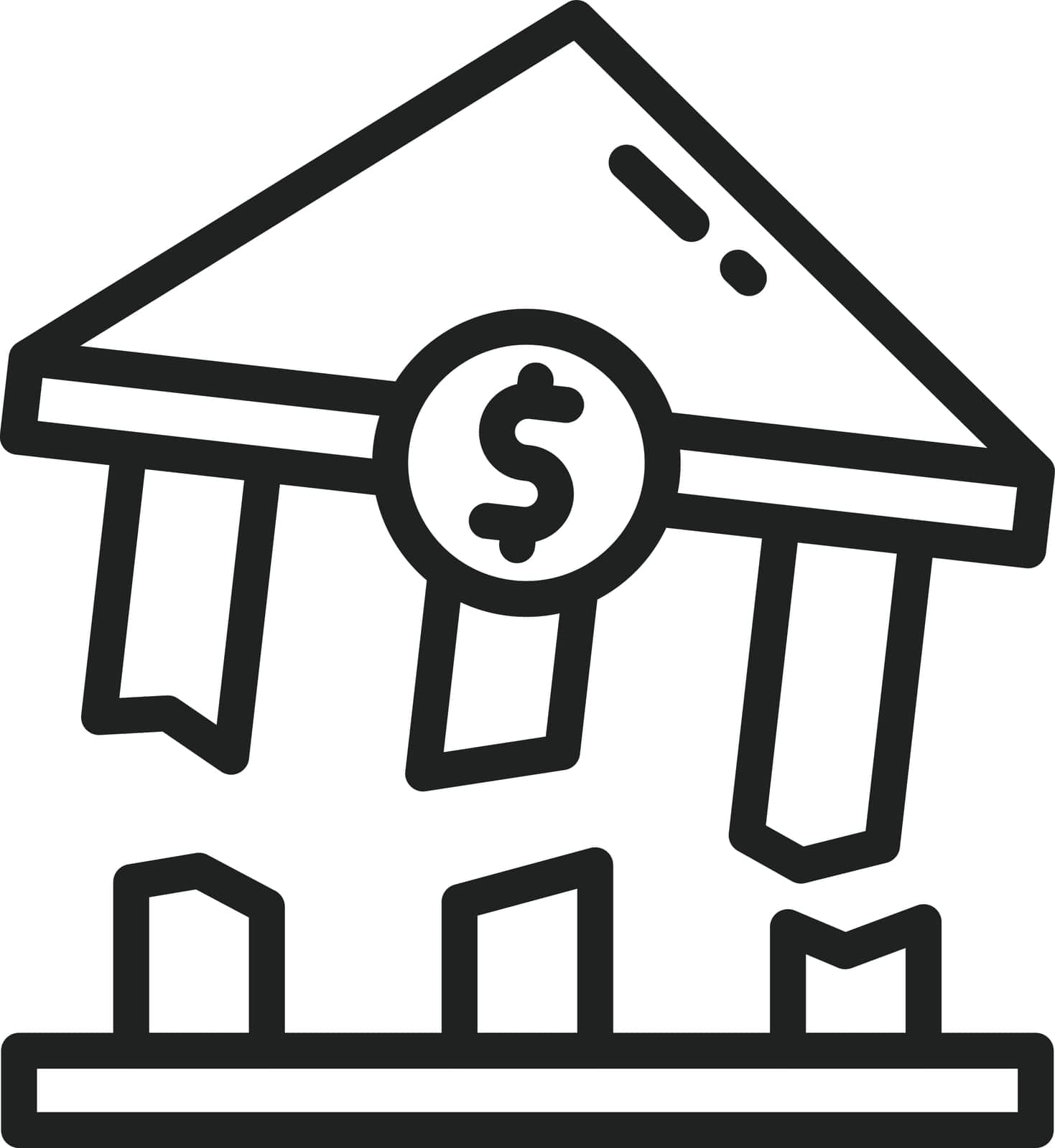 Recession icon vector image. by ICONBUNNY