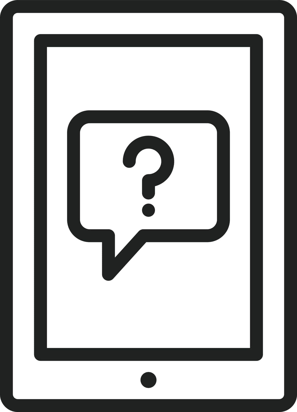 Tablet Question icon vector image. by ICONBUNNY