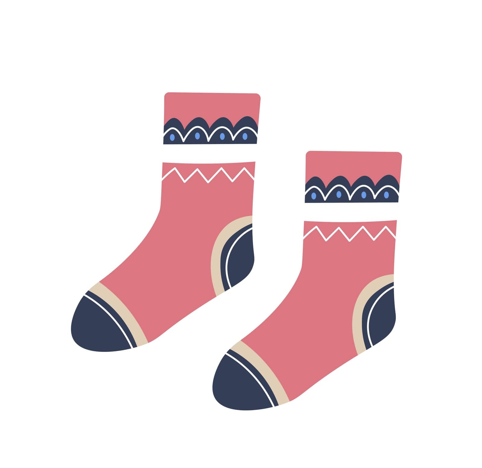 Warm socks with geometric print, winter clothes by Sonulkaster
