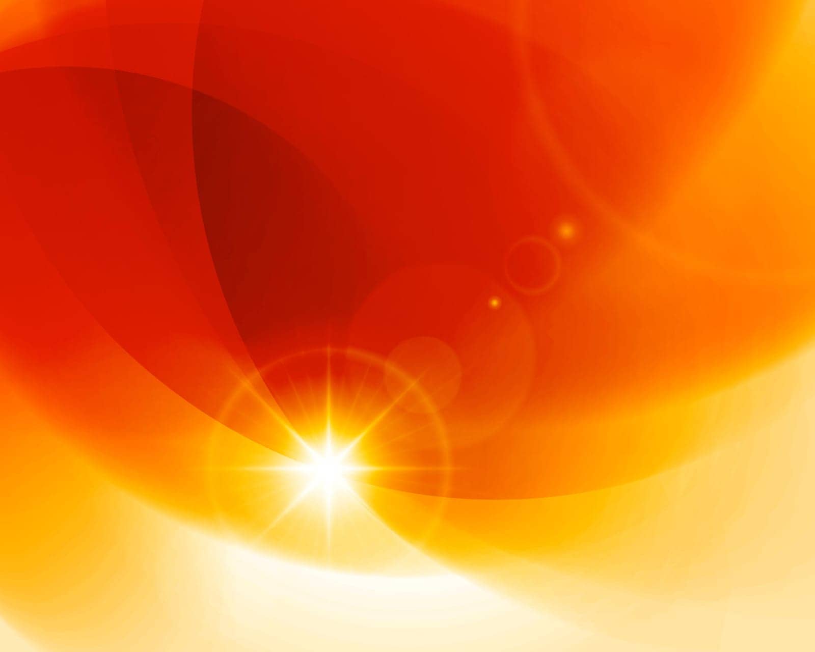 A vibrant abstract design with swirls in shades of red, orange, and yellow, accented by a prominent light flare, evokes feelings of warmth and energy.