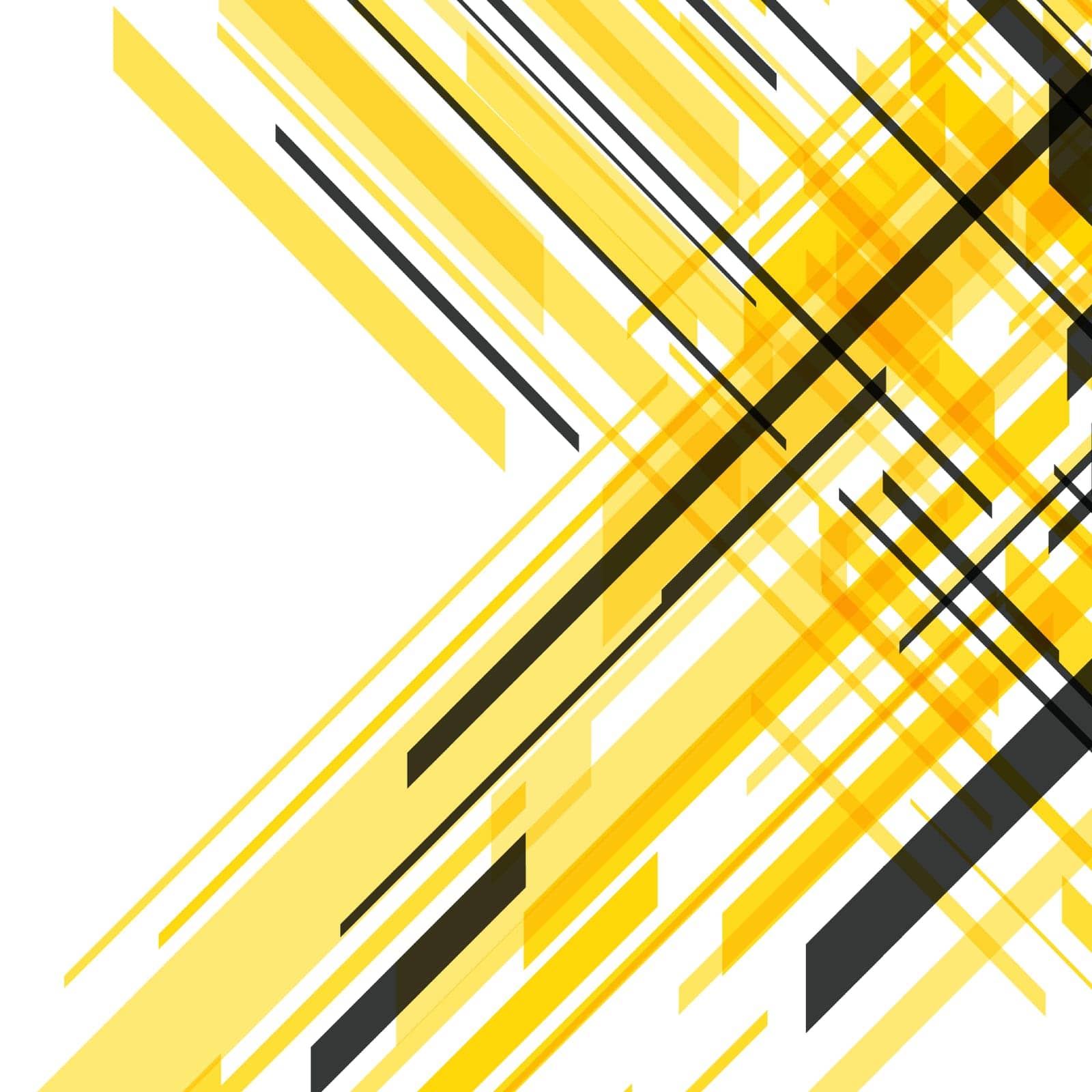 A dynamic display of yellow and black geometric lines intersecting at various angles, creating a vibrant and modern abstract pattern that conveys a sense of speed and technology.