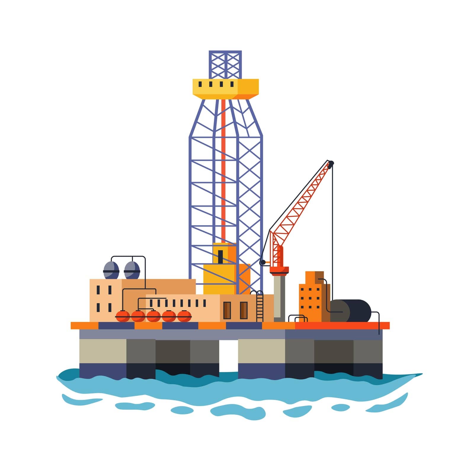 Marine Drilling Platform Vector Art by Sonulkaster