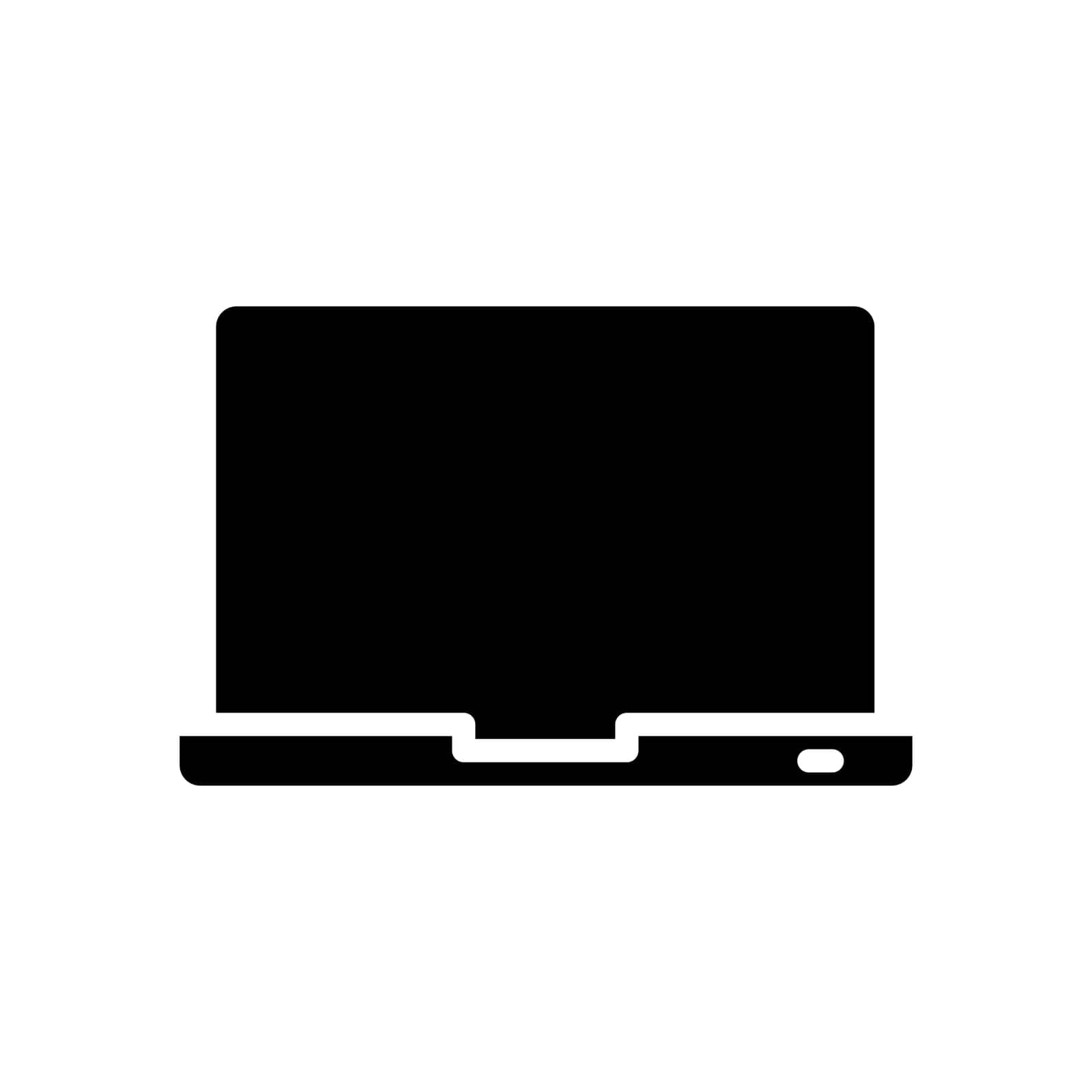 Laptop glyph vector icon isolated on white background. Laptop glyph vector icon for web, mobile and ui design