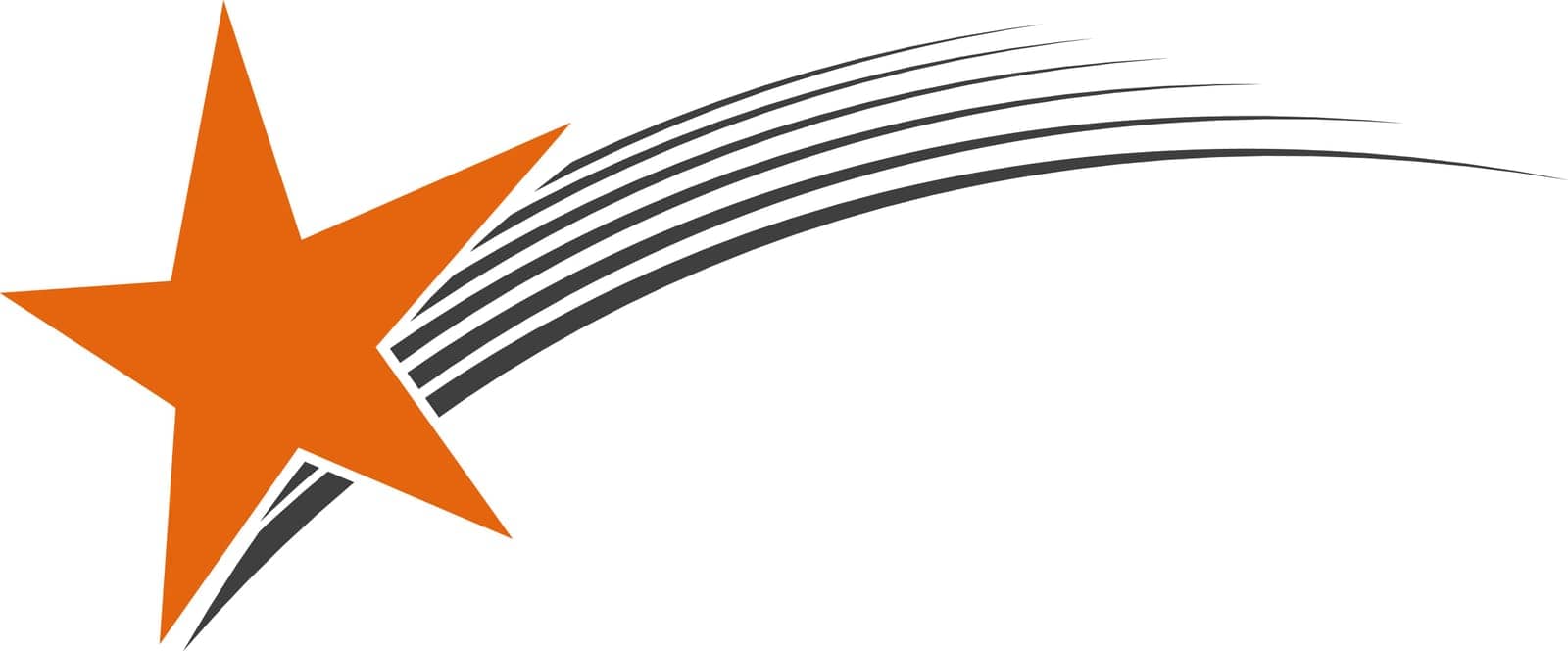 Logo flying star meteorite, logo successful company star motion success
