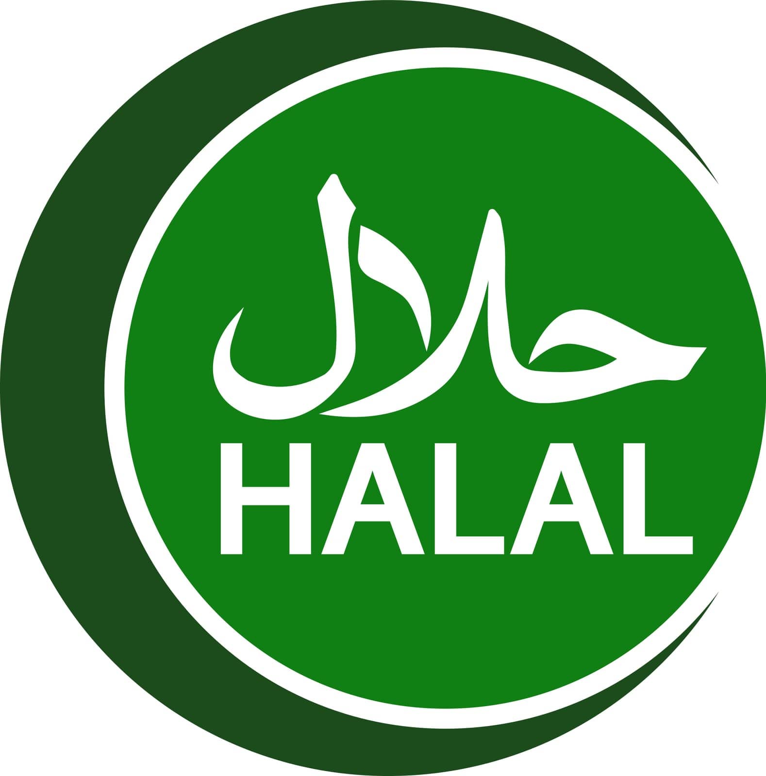 Halal logo emblem, vector Halal sign certificate tag