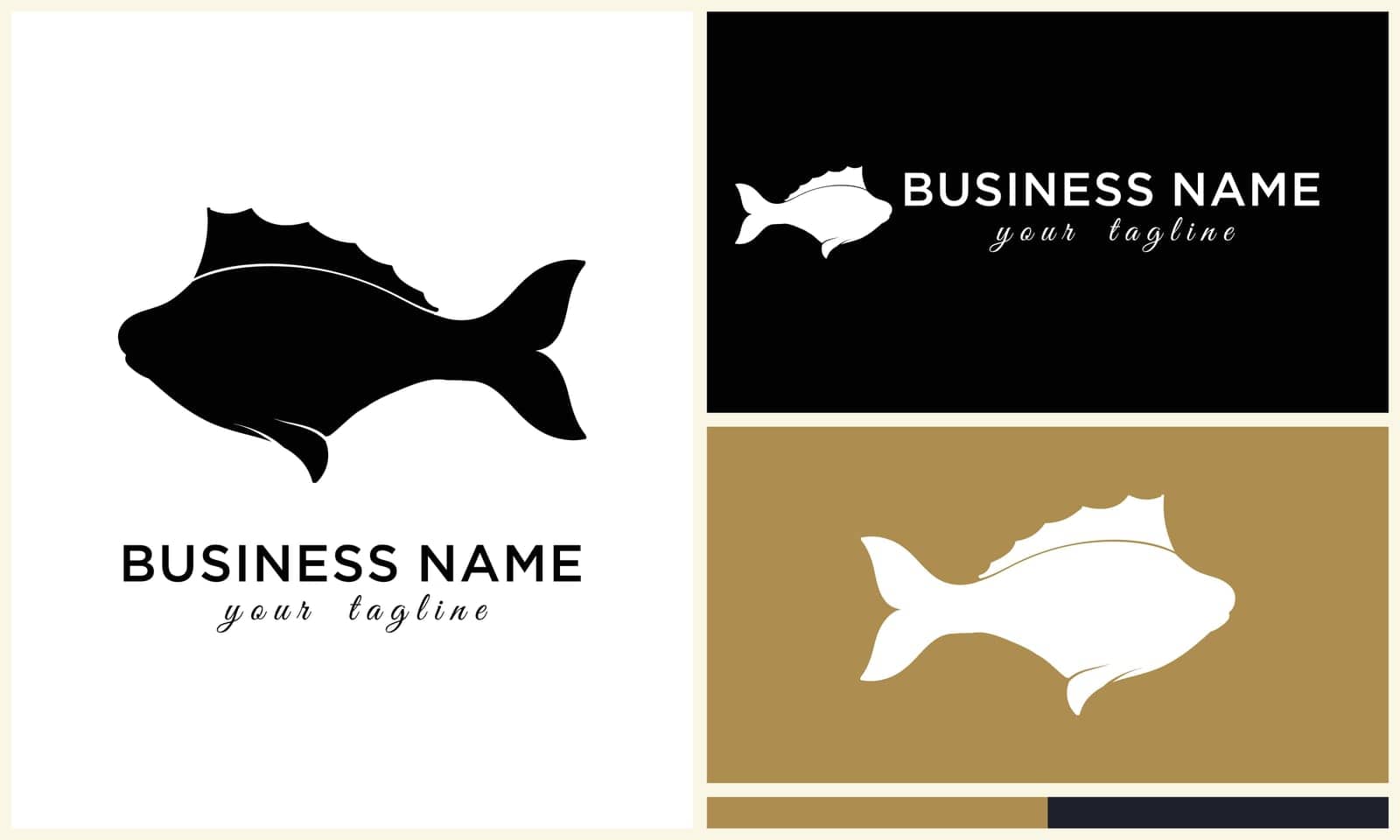 silhouette vector fish logo template