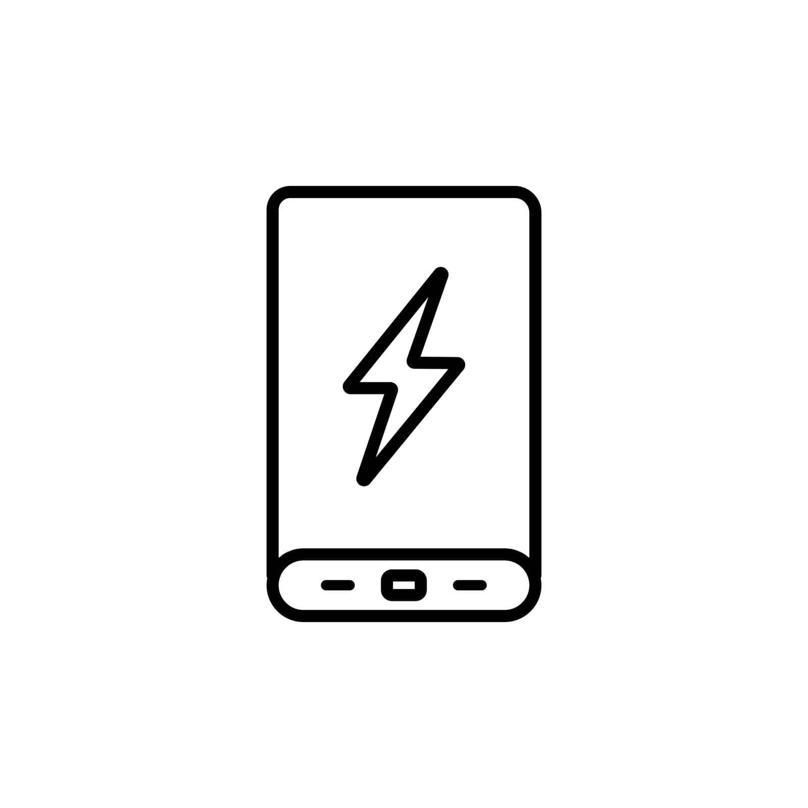 Powerbank line icon. Vector symbol in trendy flat style on white background. Web sing for design. by Olgaufu