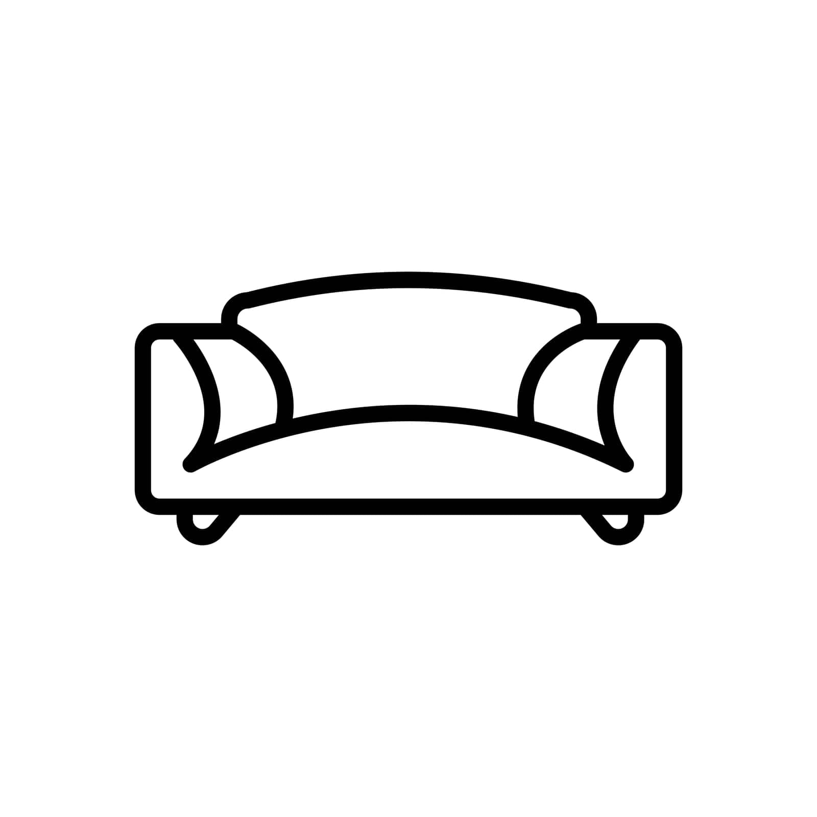 Sofa, linear style sign for mobile concept and web design. Symbol, logo illustration. Pixel perfect vector graphics by Olgaufu