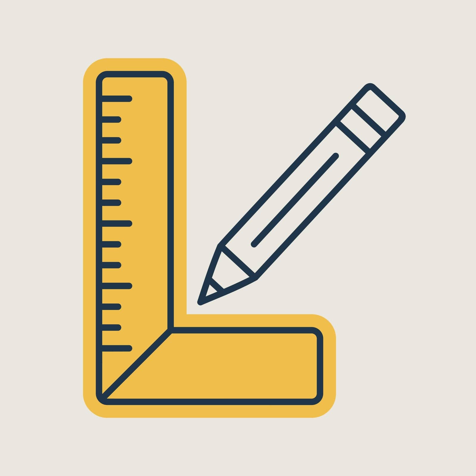 Carpenter square and pencil vector flat icon. Construction, repair and building. Graph symbol for your web site design, logo, app, UI