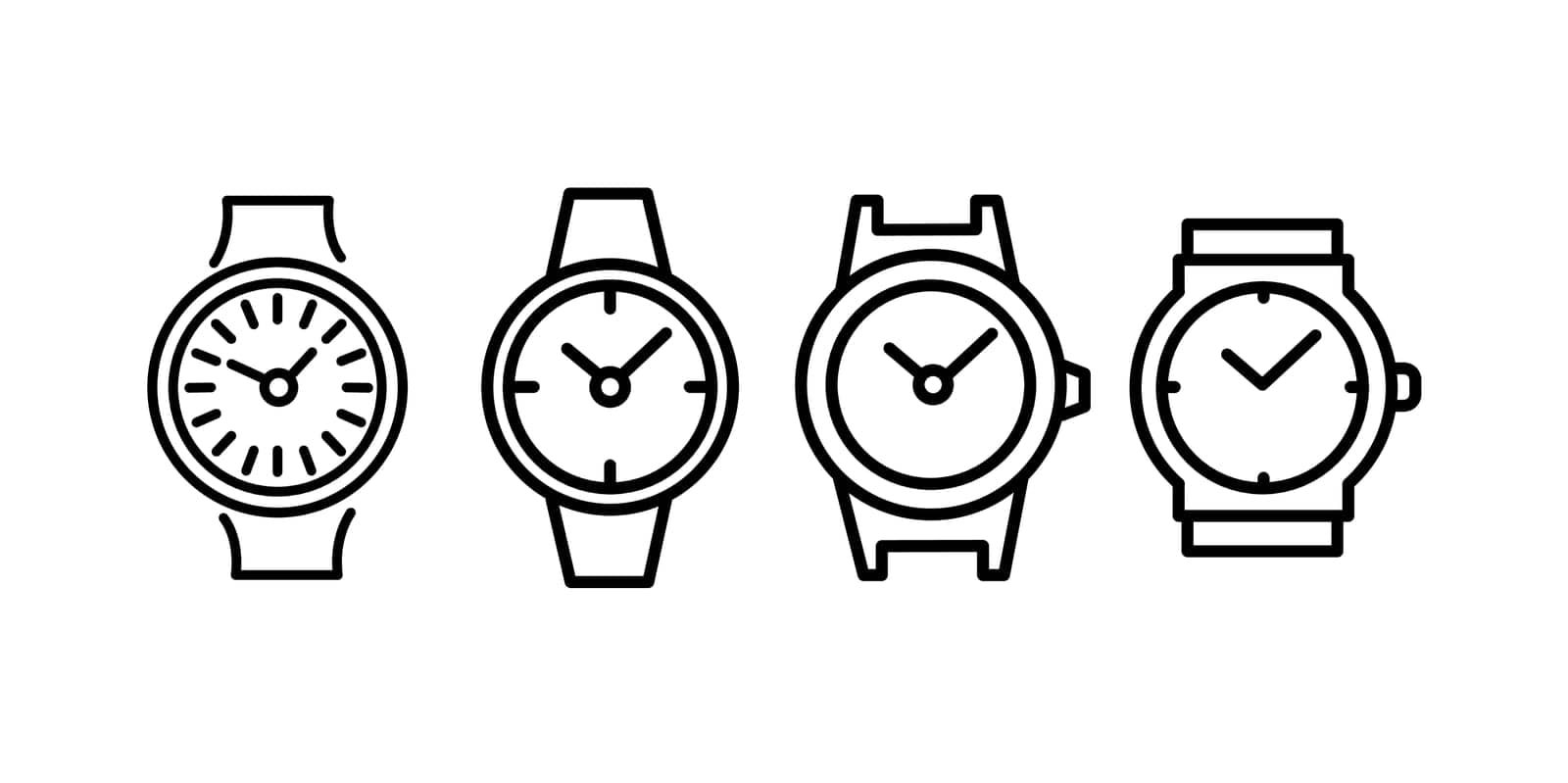 Vector Set of Wrist Watches. Using for website or mobile app by Olgaufu