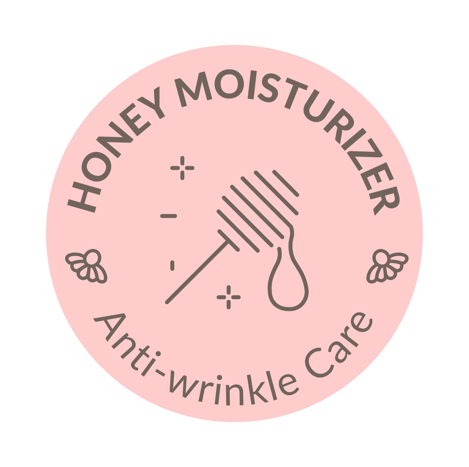 Anti wrinkle care, isolated honey moisturizer. Honey moisturizer, natural and organic treatment for face and skin, spa salon or products in shop. Label or emblem for package. Vector in flat style