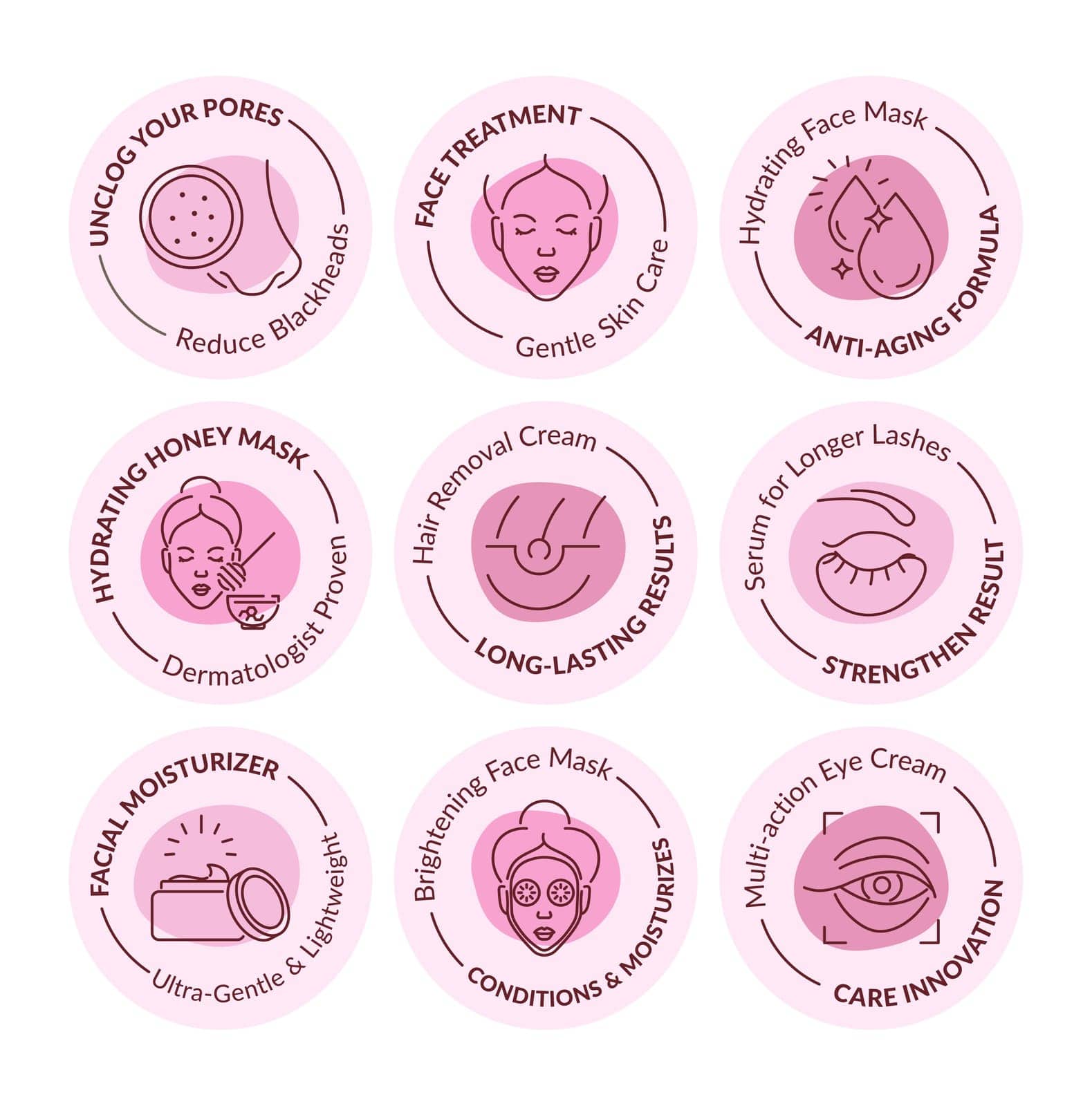 Sticker design set for skin care products by Sonulkaster