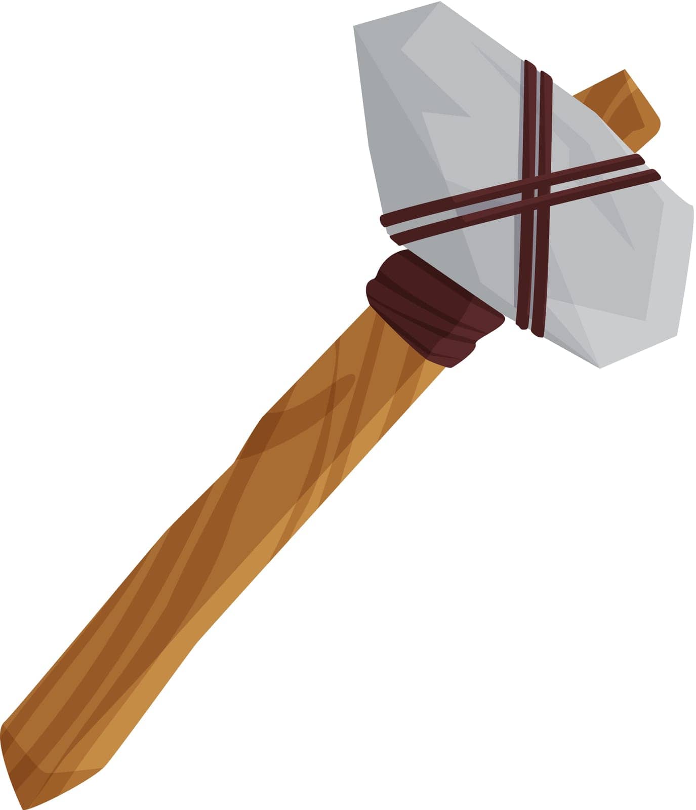 Stone age hammer. Caveman hunting tools, ancient objects cartoon vector illustration