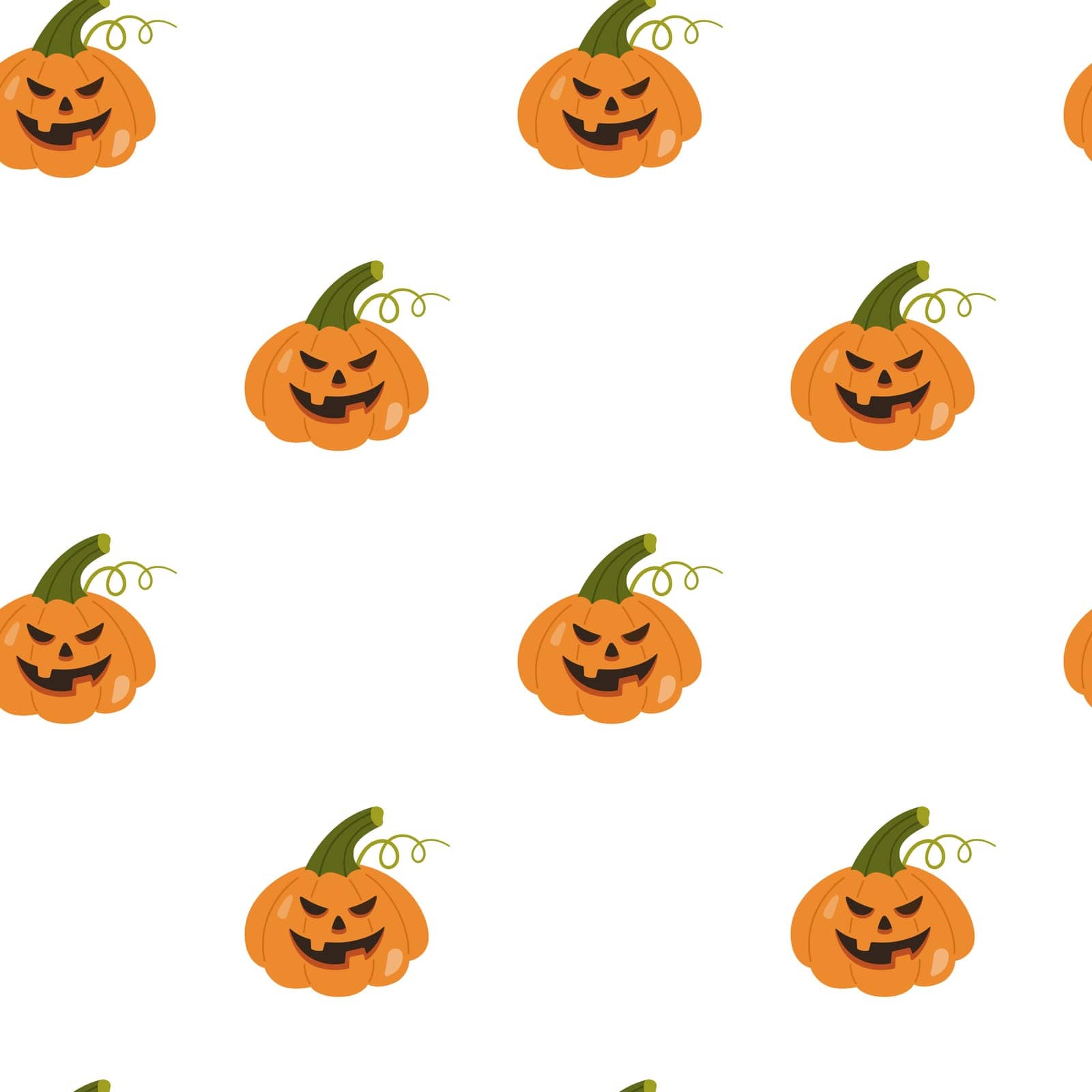 Seamless pattern with Pumpkin. Vector illustration of halloween pumpkin. Kids illustration, cartoon style. by KateArtery19