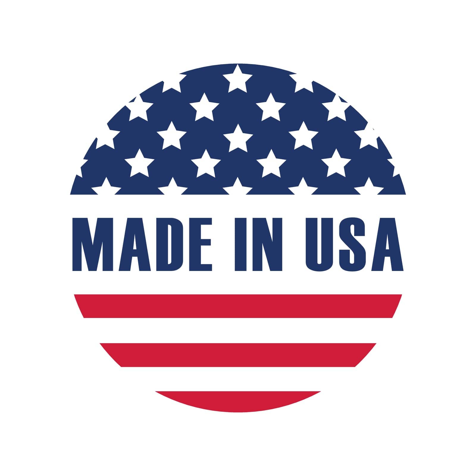 Made in USA .Banner icon design. Usa flag . Vector by Vovmar
