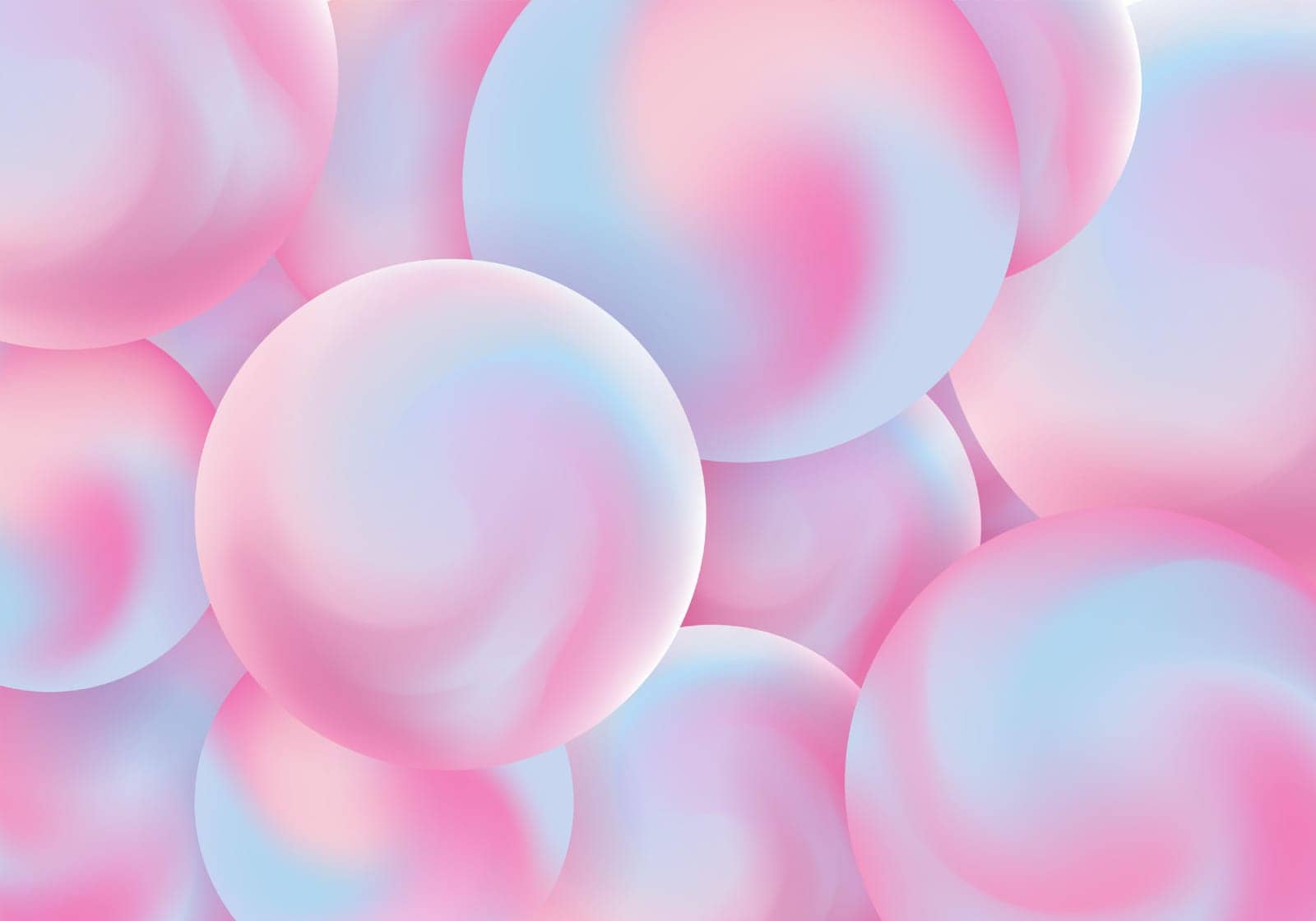 Abstract background with gradient spheres. Pink and purple soft bubbles. Vector illustration of balls textured .Modern cover concept. by Vovmar