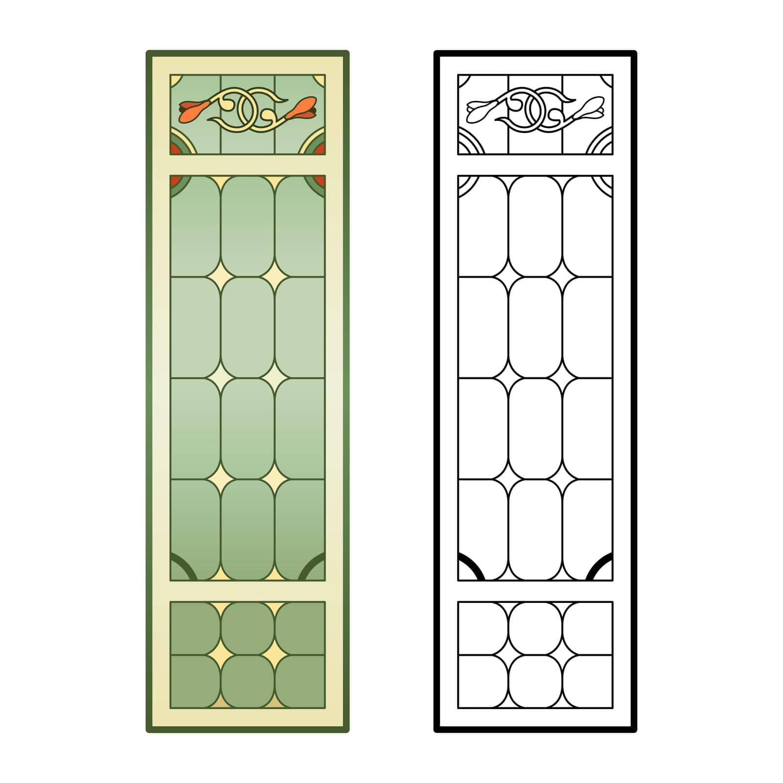 Stained Church glass window worksheet.