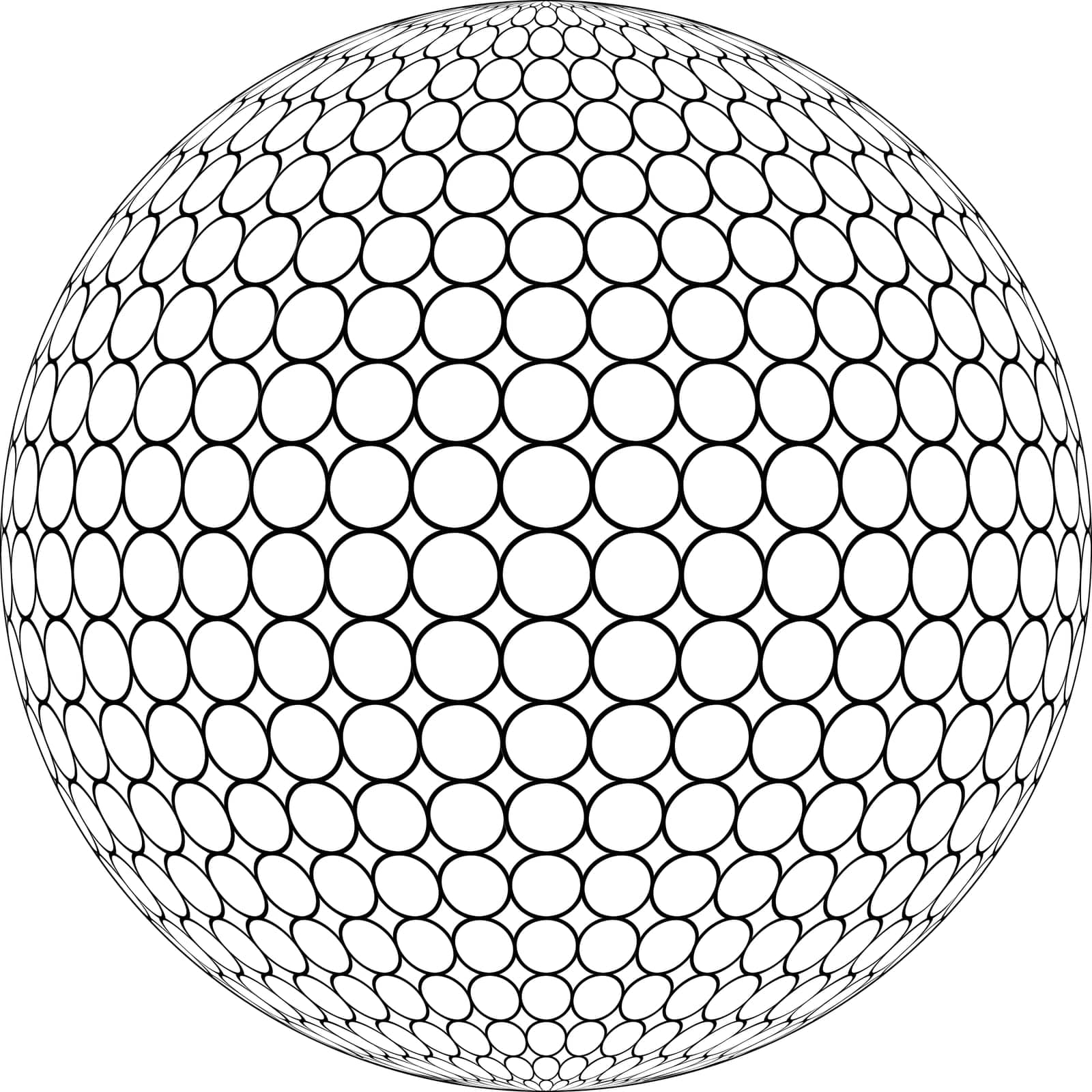 Globe 3D sphere ring mesh surface, round structure sphere