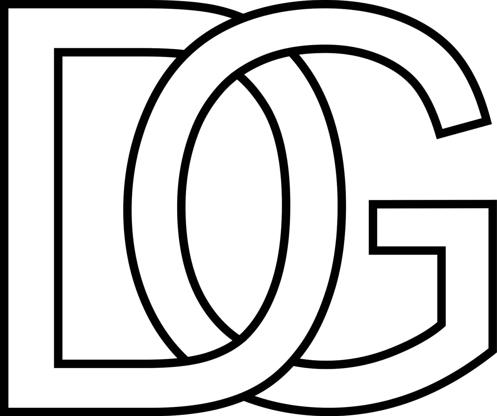 Logo sign dg gd, icon sign interlaced letters d g by koksikoks