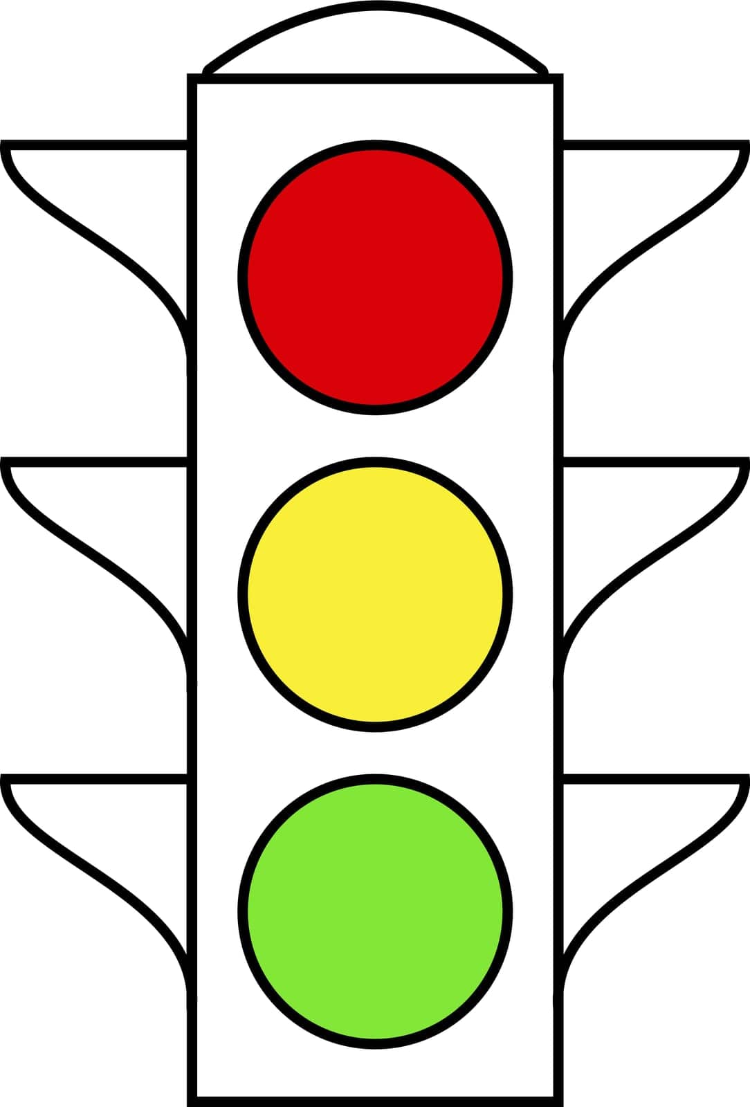 Traffic light interface icons Red, yellow green yes, no by koksikoks