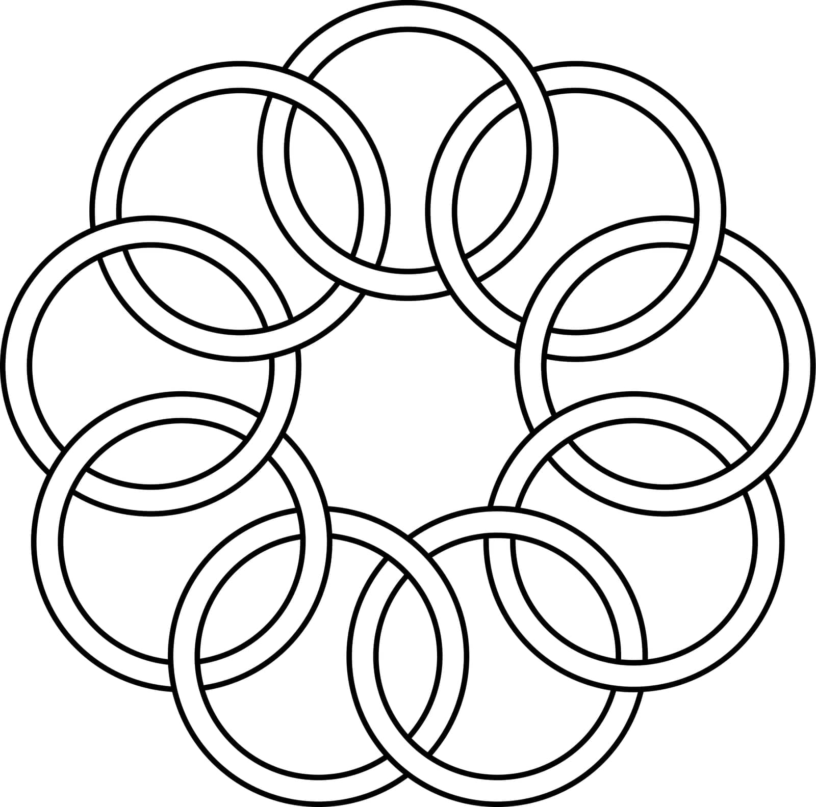 Pattern binding rings, chain links, round rings, vector