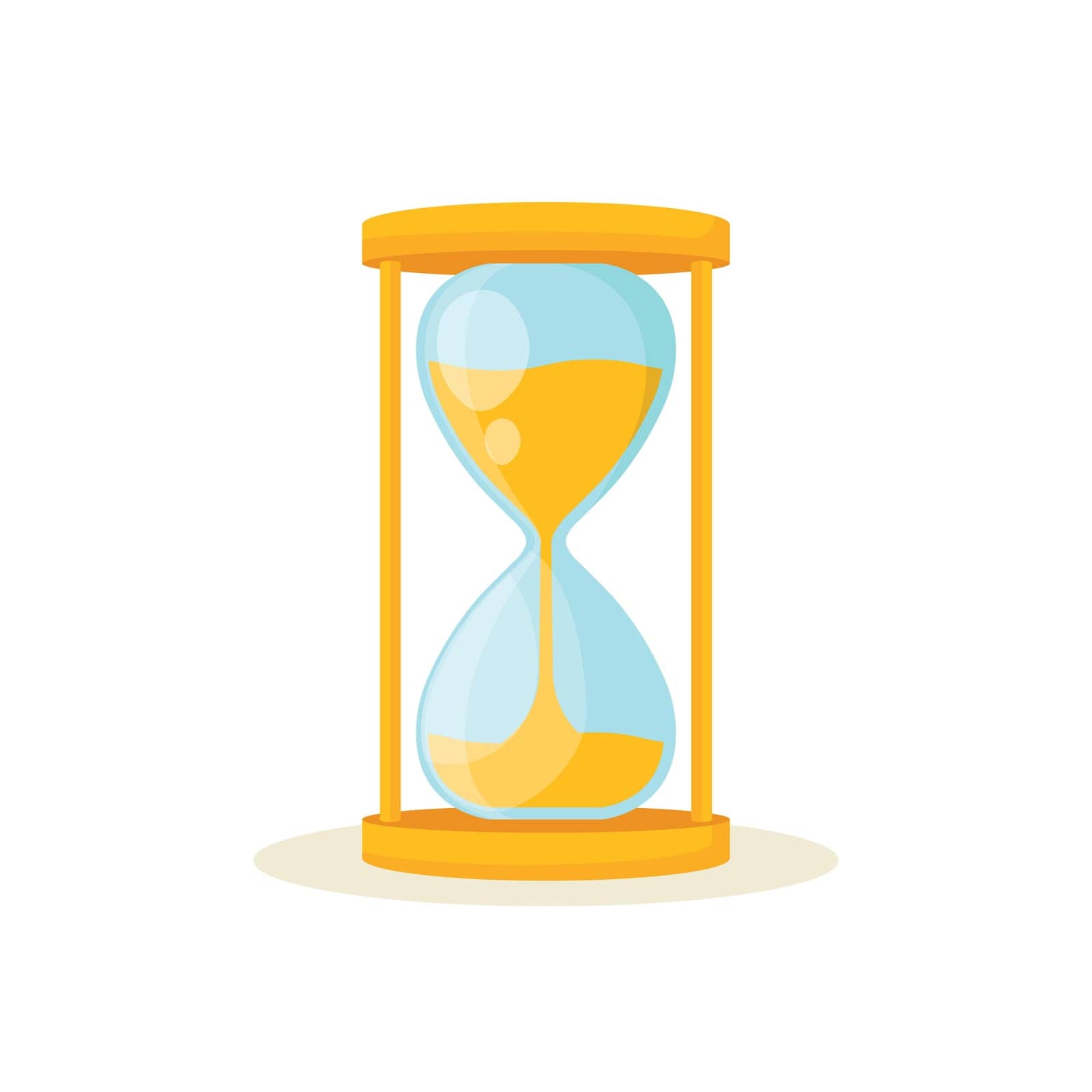 Hourglass icon in flat style. Sandglass vector illustration on isolated background. Sand clock sign business concept.