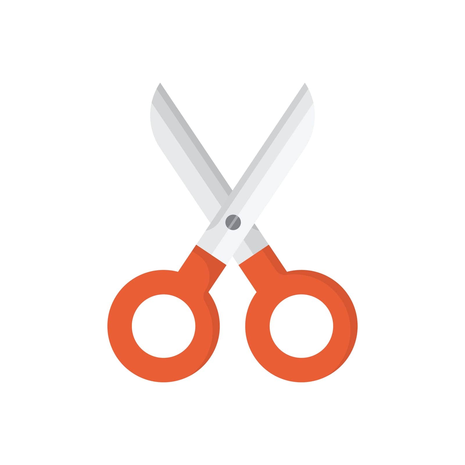 Scissor icon in flat style. Cutting hair equipment vector illustration on isolated background. Hairdressing sign business concept.
