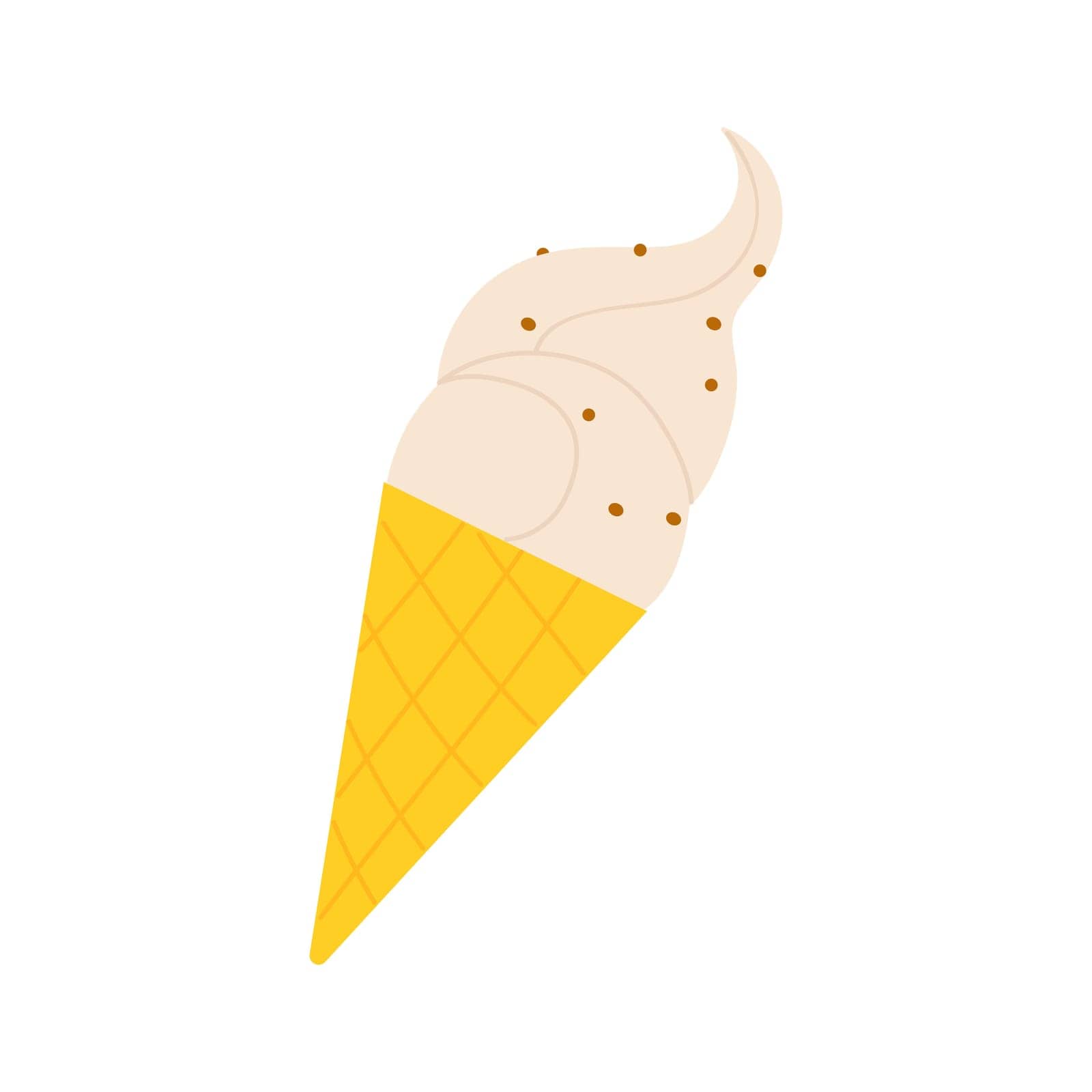 Sweet cone ice cream. Park amusement dessert cart, circus show snacks cartoon vector illustration