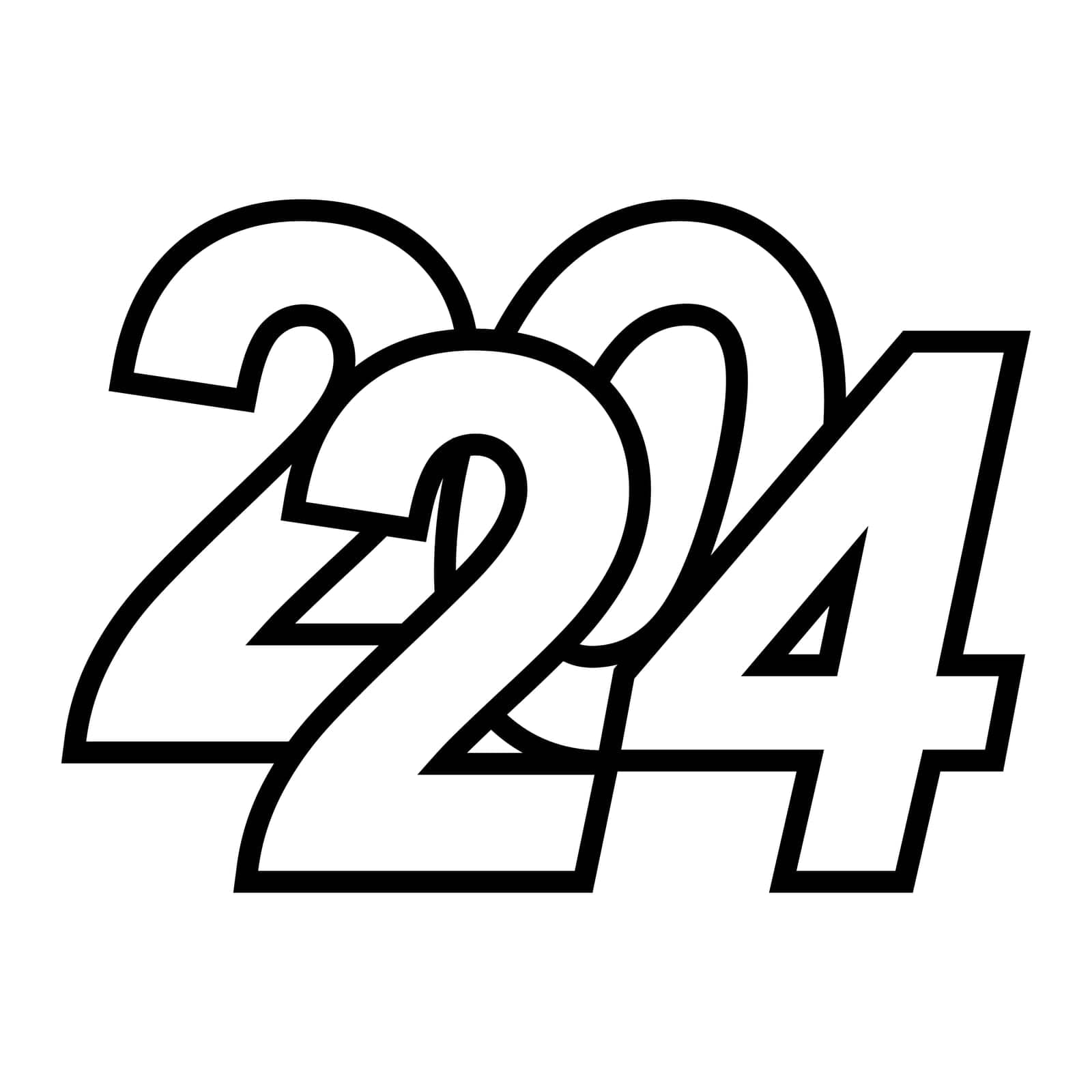 2024 logo lettering beveled font 24, medicine 2024 healthy lifestyle by koksikoks
