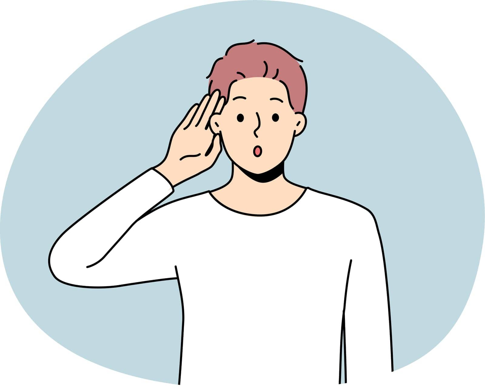 Man make hand gesture listen to information by VECTORIUM