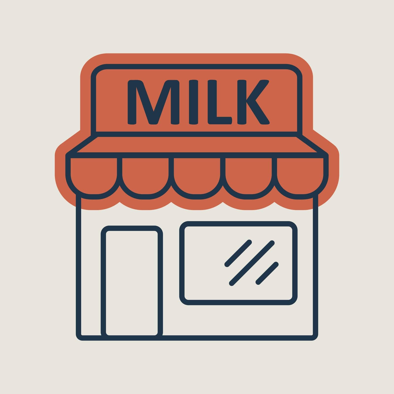 Dairy store facade vector icon by nosik