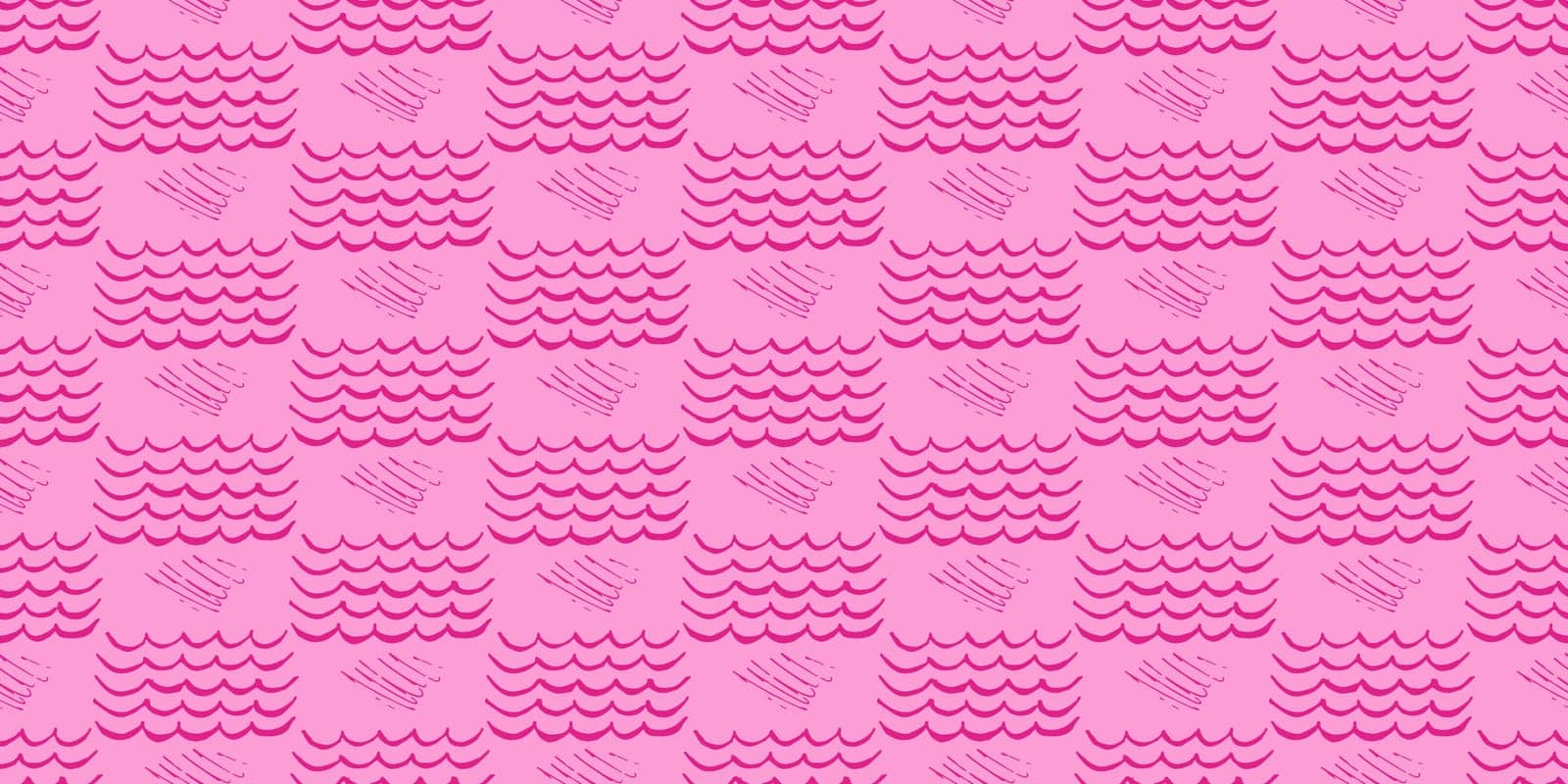 Pink background. Pink shape seamless pattern. Trendy Barbiecore Style. Strokes, waves randomly. Template for textile and wallpaper. Vector illustration..