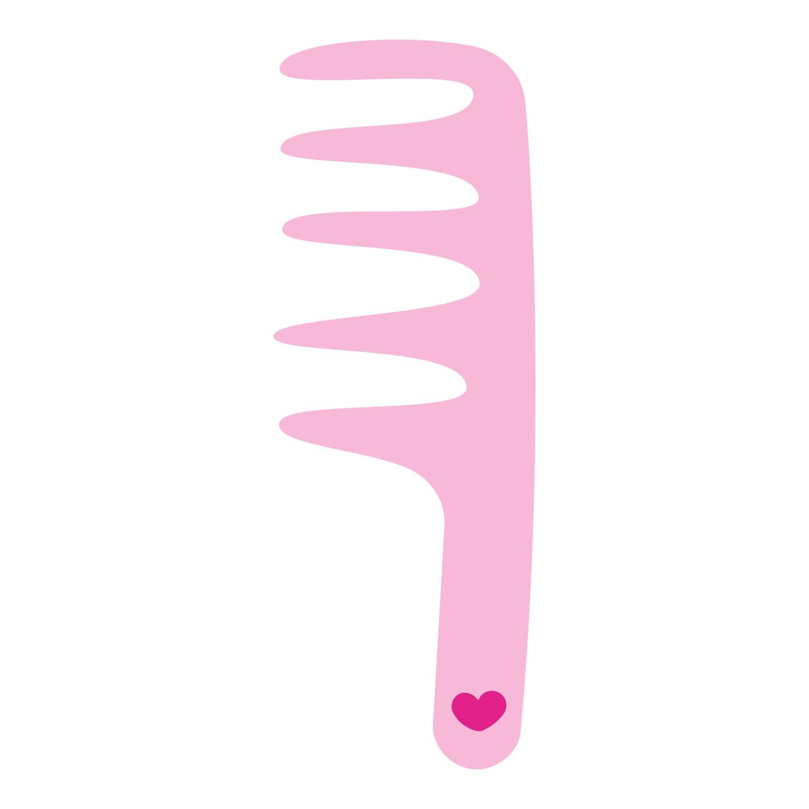 barbiecore pink comb doll hair icon element vector illustration