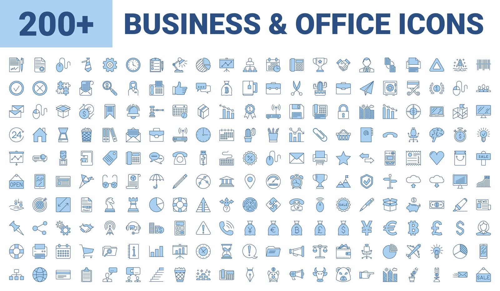 Set vector business, banking and finance icons set. Icons for business, management, finance, strategy, banking, marketing and accounting for mobile concepts and web. Modern pictogram