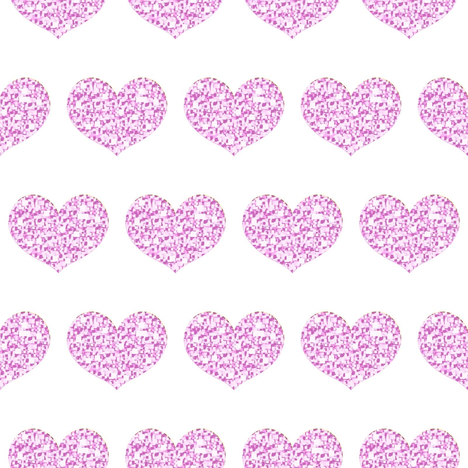 Glitter heart seamless Pattern. Pink Gold Glitter Hearts. . Shiny Pastel Background. Vector Illustration