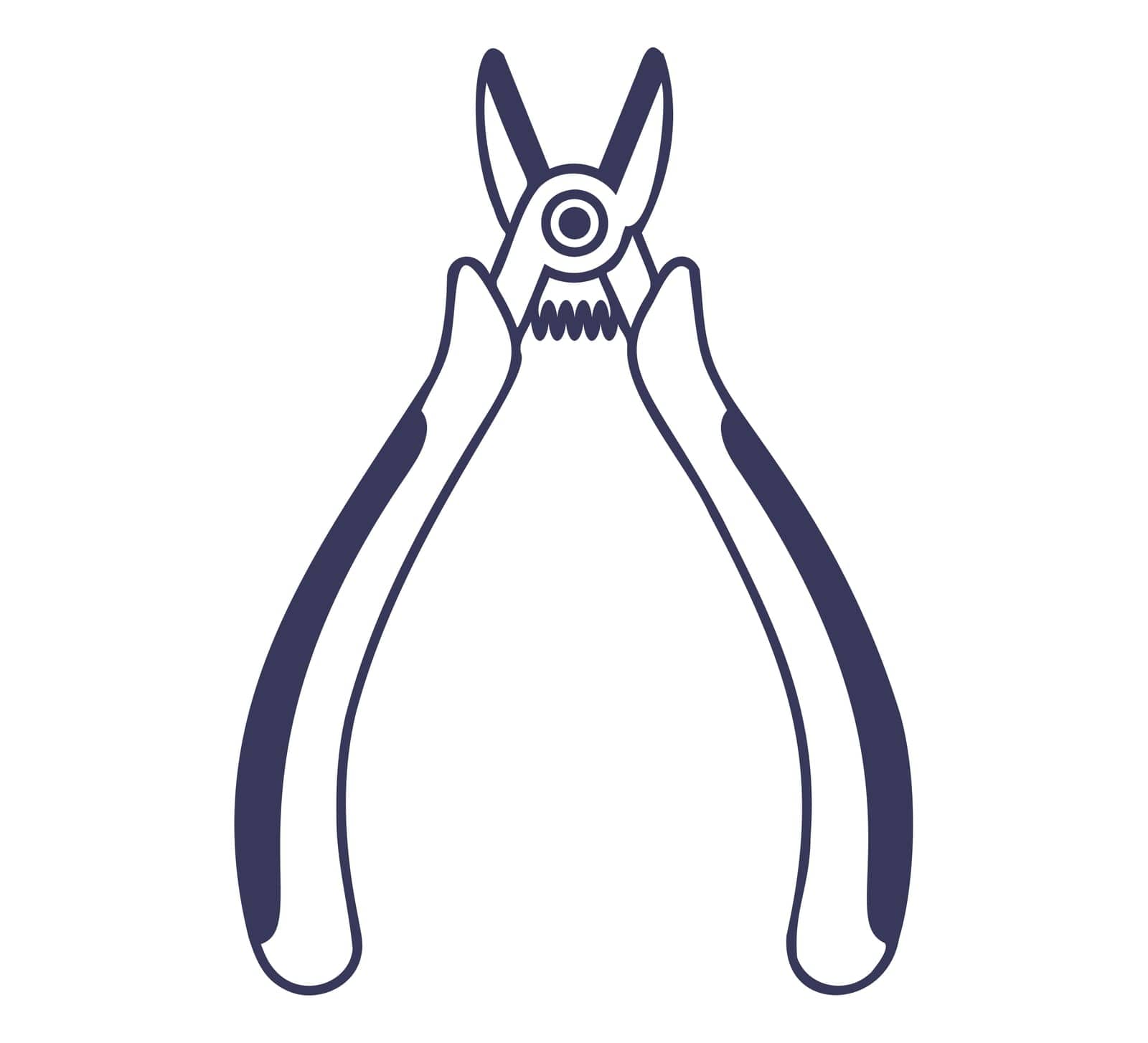 wire cutter tool icon for cutting wires. by PlutusART