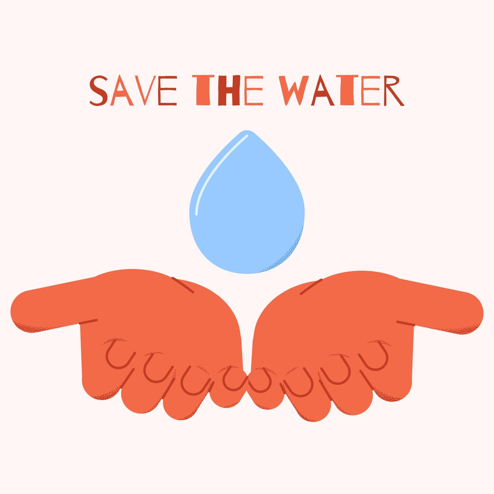 Save the water. Bio, ecology print by malyhanka