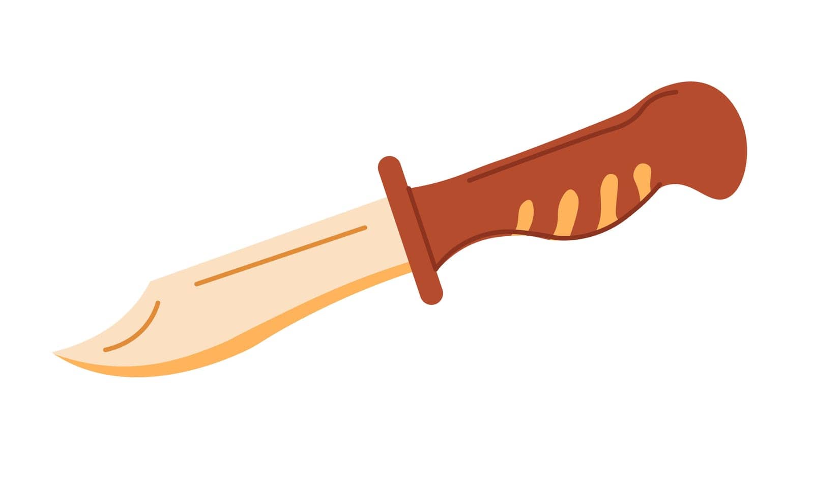 Traveling knife with handle and sharp blade isolated cutting tool or instrument for adventures and cooking outdoors. Preparation of food, chopping and slicing device. Vector in flat style illustration