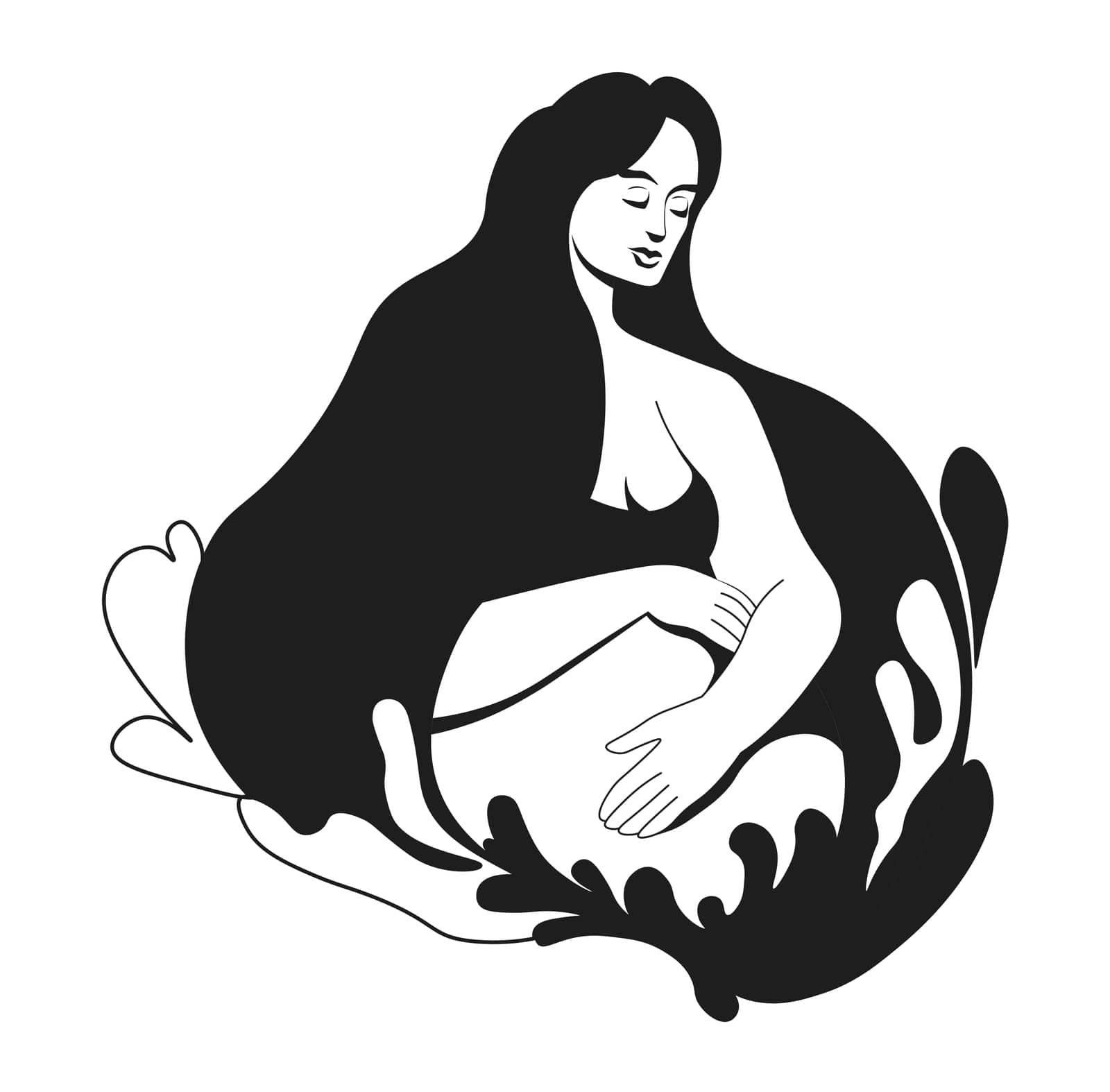 Pregnant woman holding belly, isolated mom waiting for childbirth. Female character expectant mother, maternity and motherhood, parenting and care for children. Vector in flat style illustration
