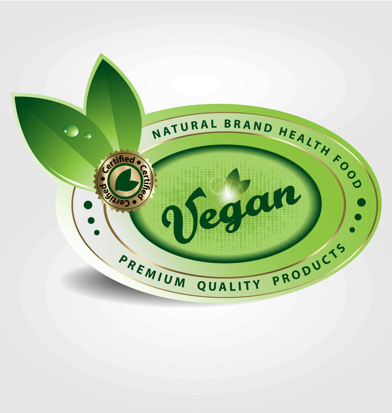 Vegan vector label/sticker/emblem/icon by Mysteriousman