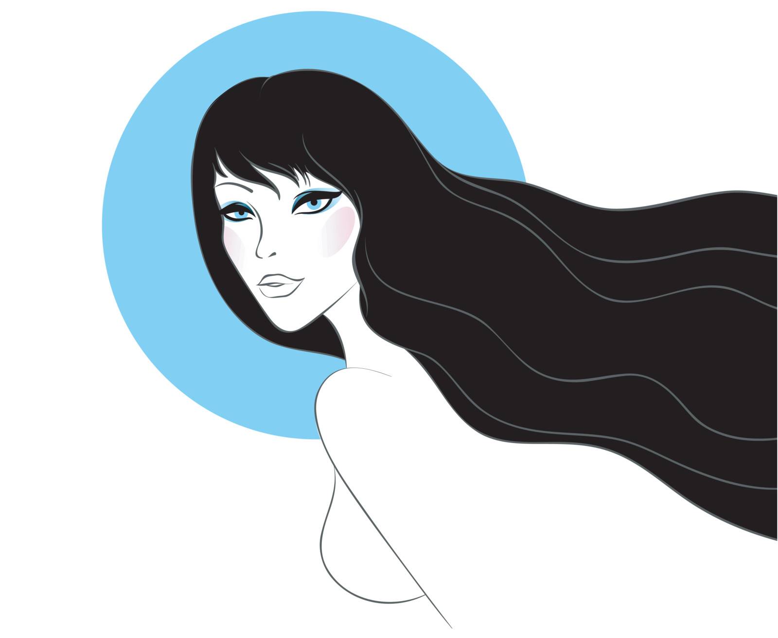 Vector illustration of Beauty woman pic 