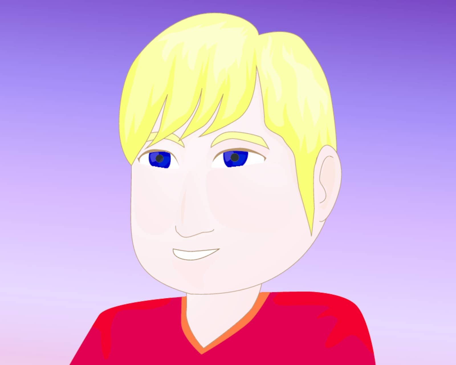 Vector illustration of kid with yellow hair