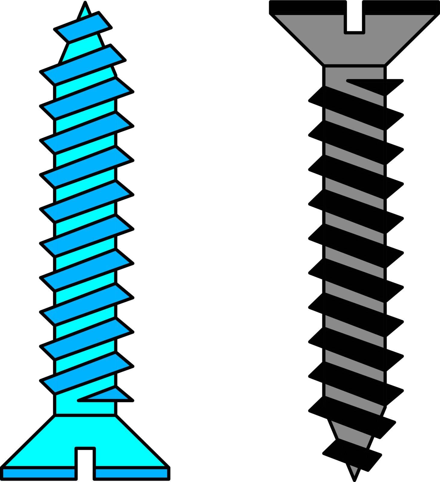 Stainless steel screw. Vector illustration. by aarrows