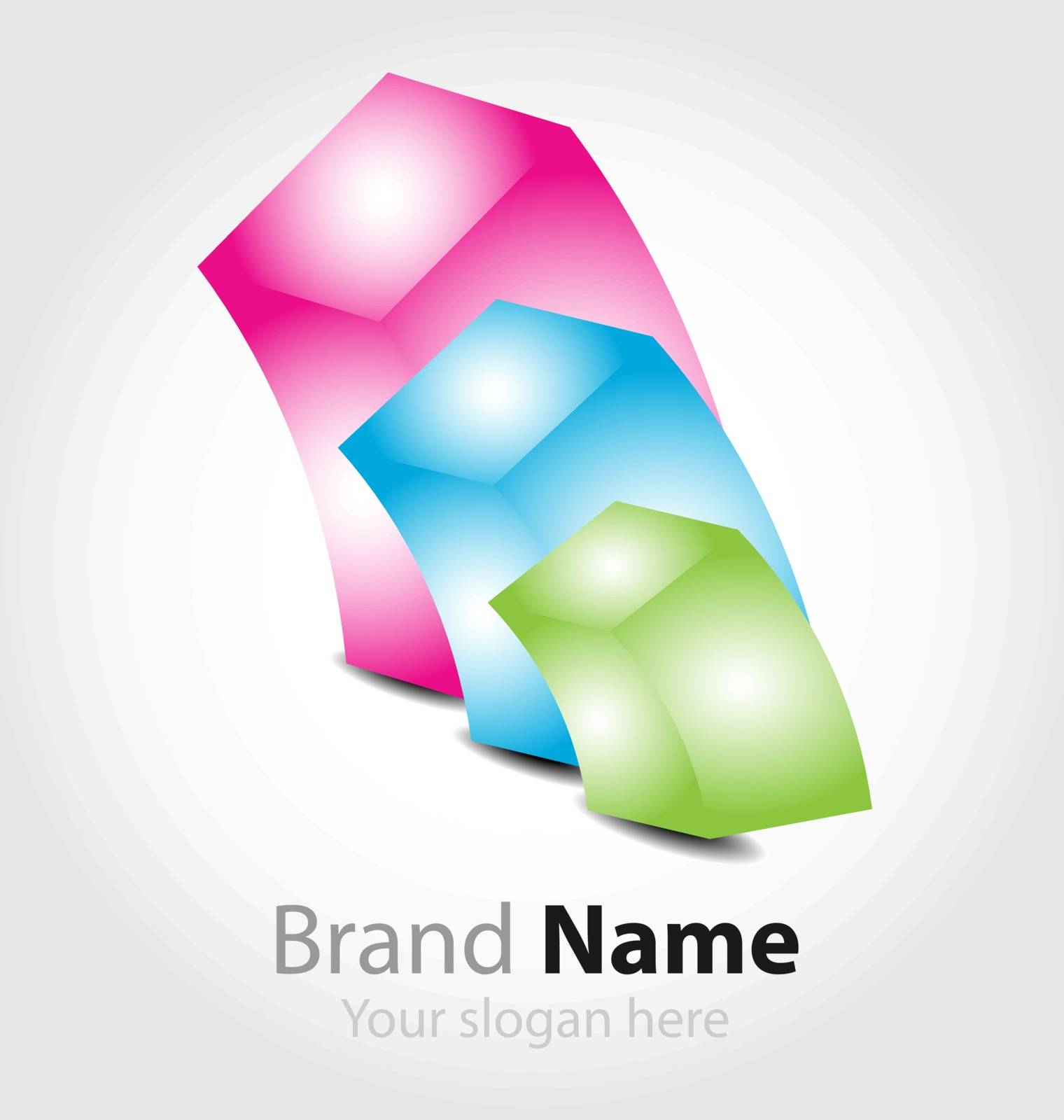 Originally designed vector brand logo in candy color palette