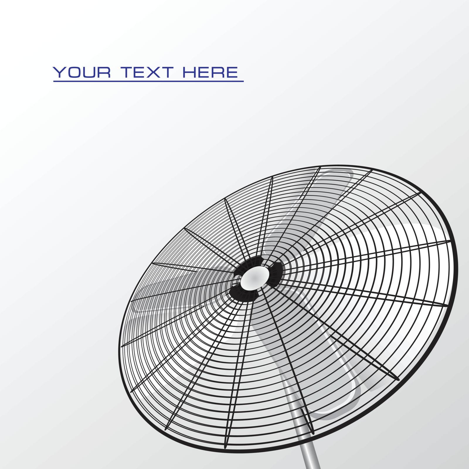 Floor home fan for home and office. Vector illustration.
