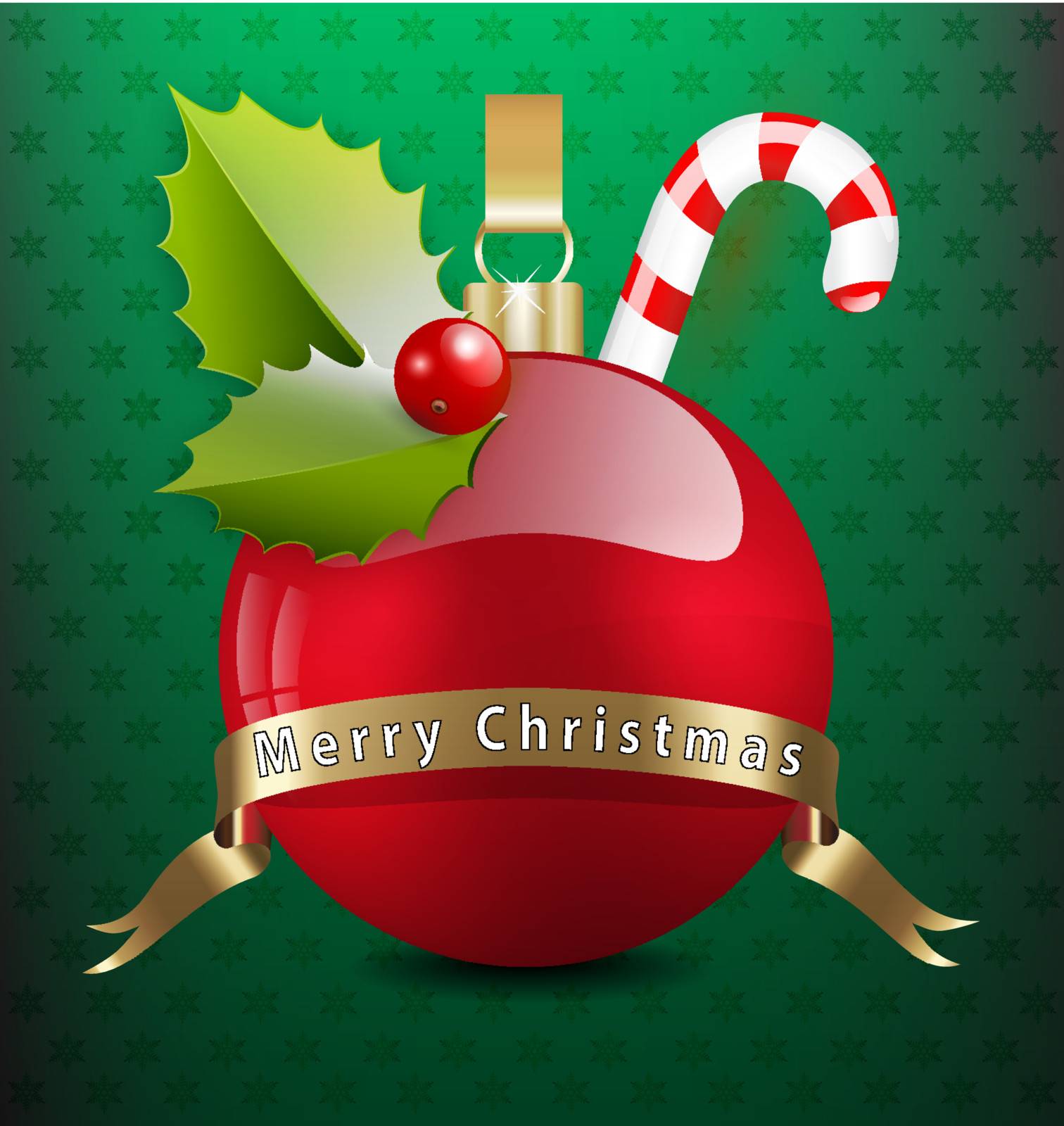 Vector illustration of Christmas background with various decors
