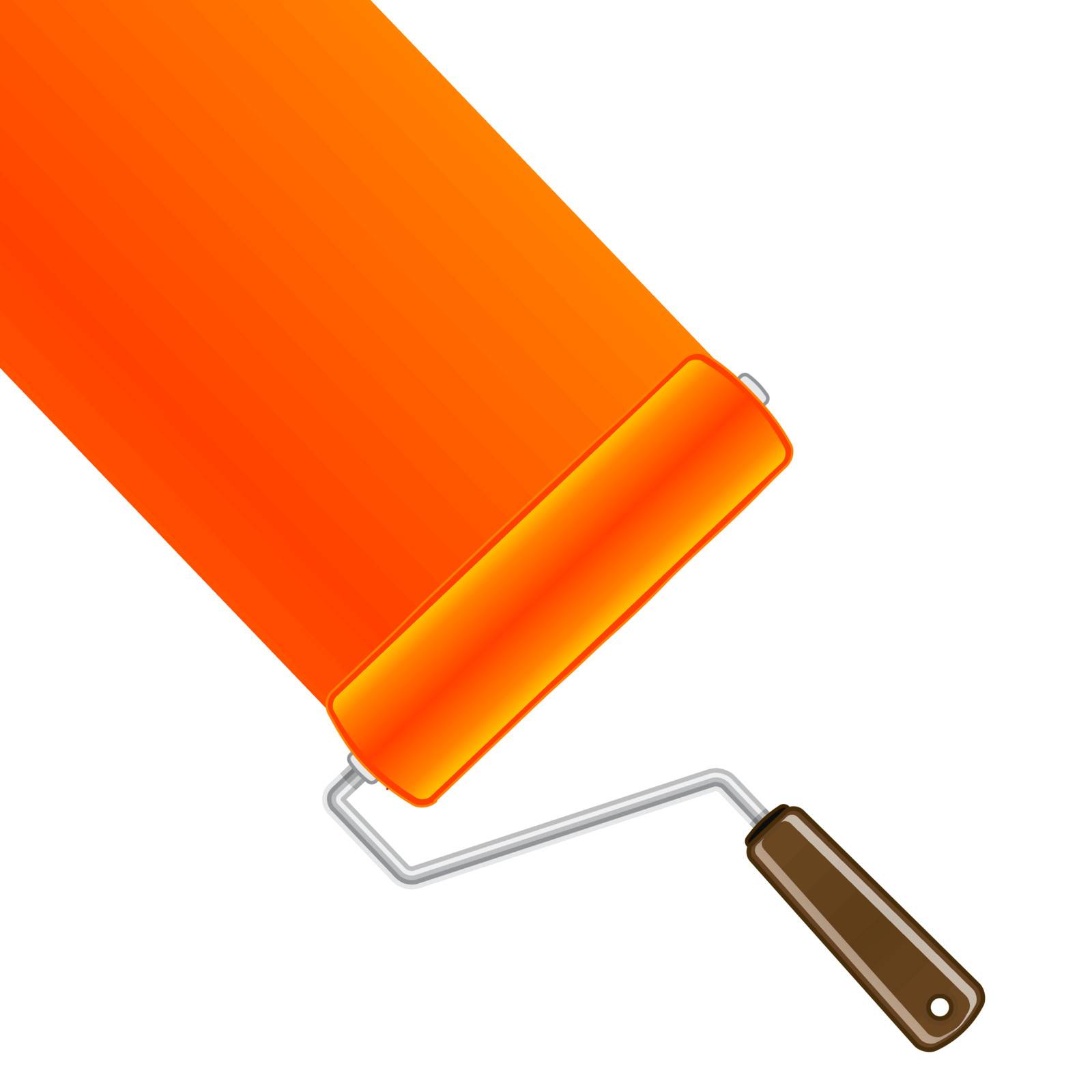 Orange paint roller background