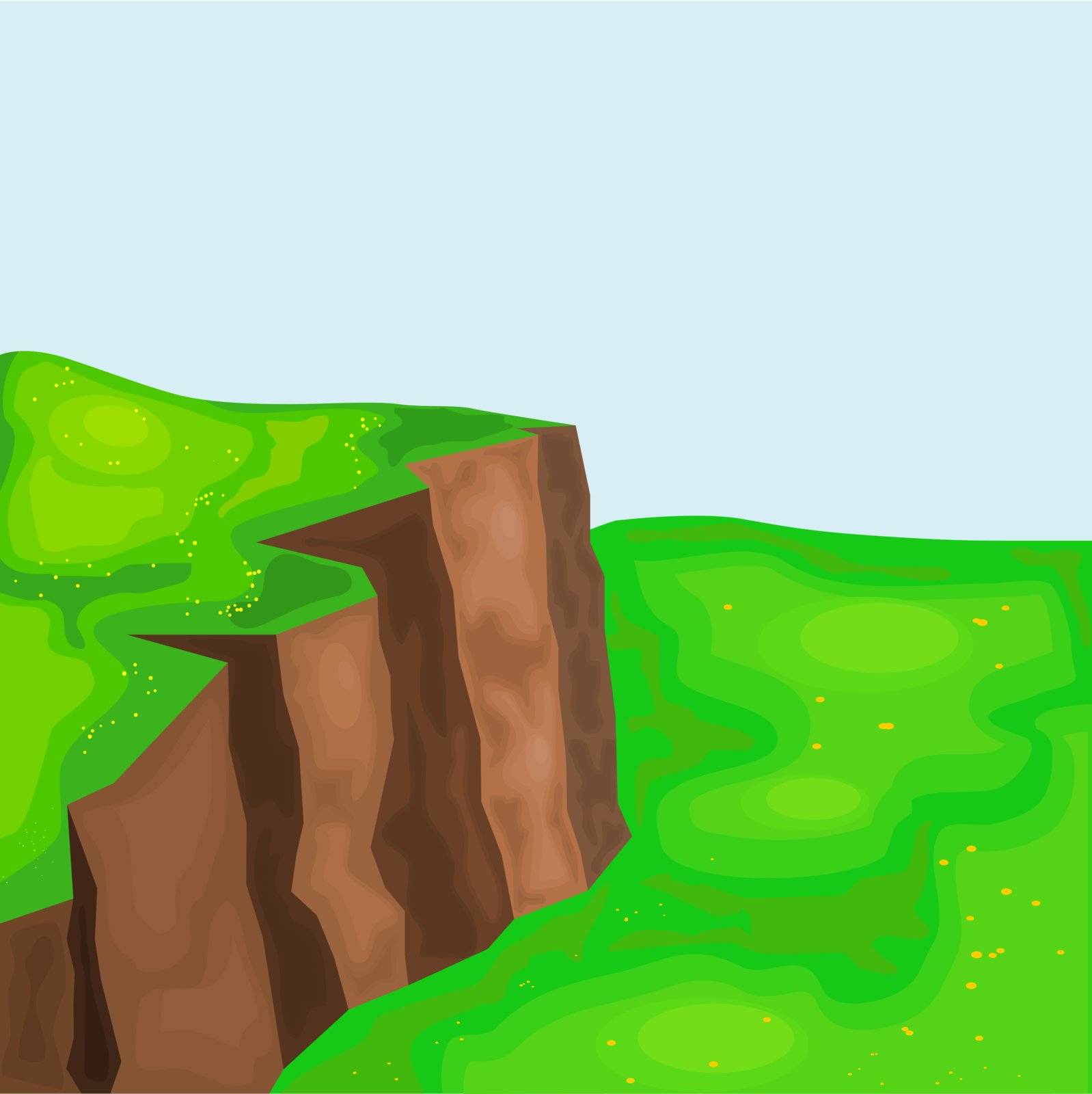 landscape with cliffs and meadows. eps10