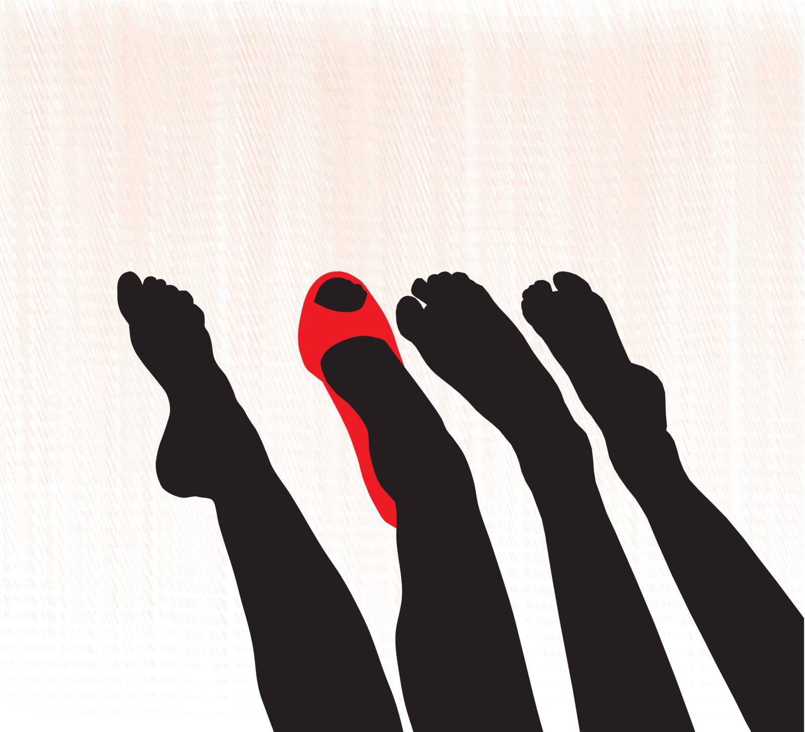 vector illustration silhouetted female leg